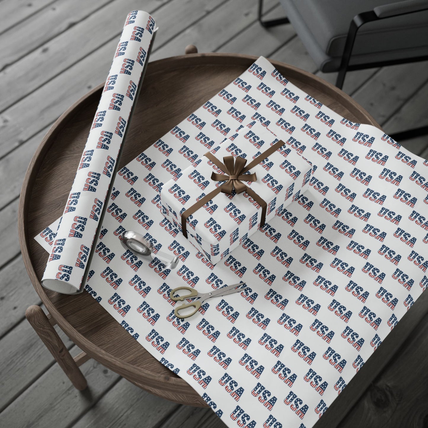 Wrapping Paper, USA Gift Wrap, Christmas Holiday Present Decoration, Birthday Party Supplies, Elegant Black and Gold Design