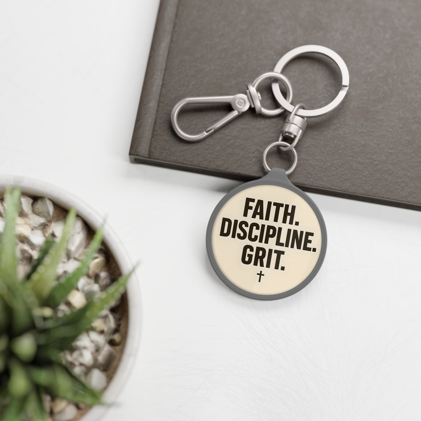 The Heist Club - (Faith. Discipline. Grit.) emblem Keyring Tag | Military badge keychain