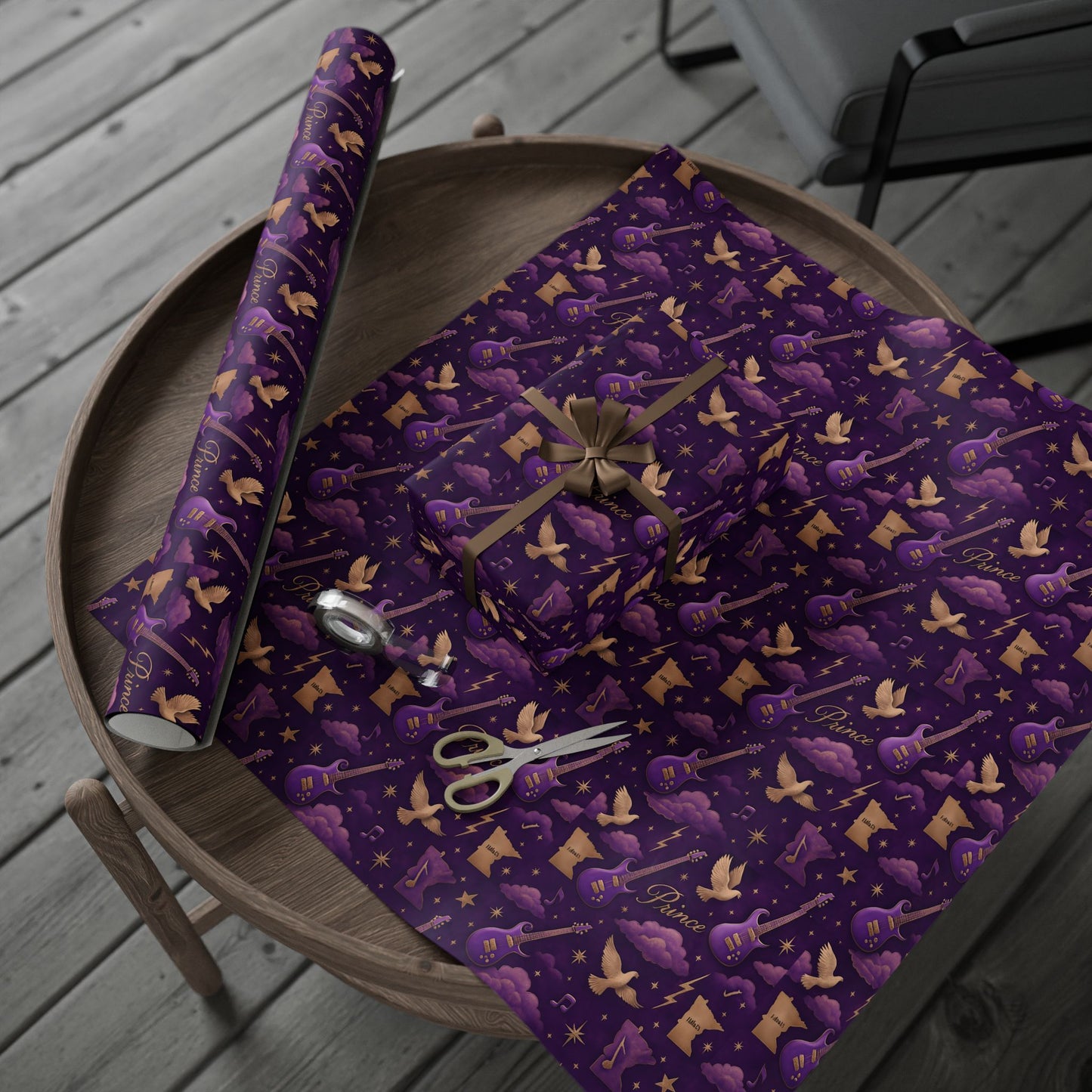 Wrapping Paper, Purple Rain Gift Wrap, Prince Inspired Present Paper, Music Lover Birthday Wrap, Holiday Gift, Unique Celebration Supplies