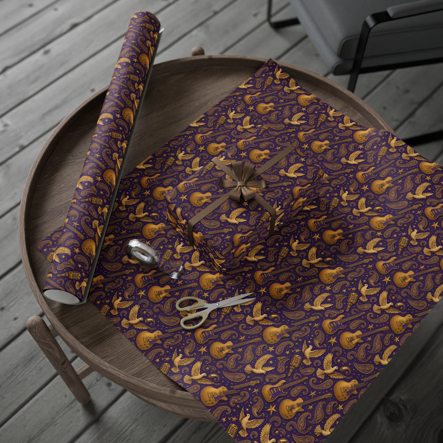 Wrapping Papers, Prince Paisley Dove Guitar Pattern, Gift Wrap Roll for Holidays, Birthdays, Special Occasions, Musician Gift Wrap, Unique