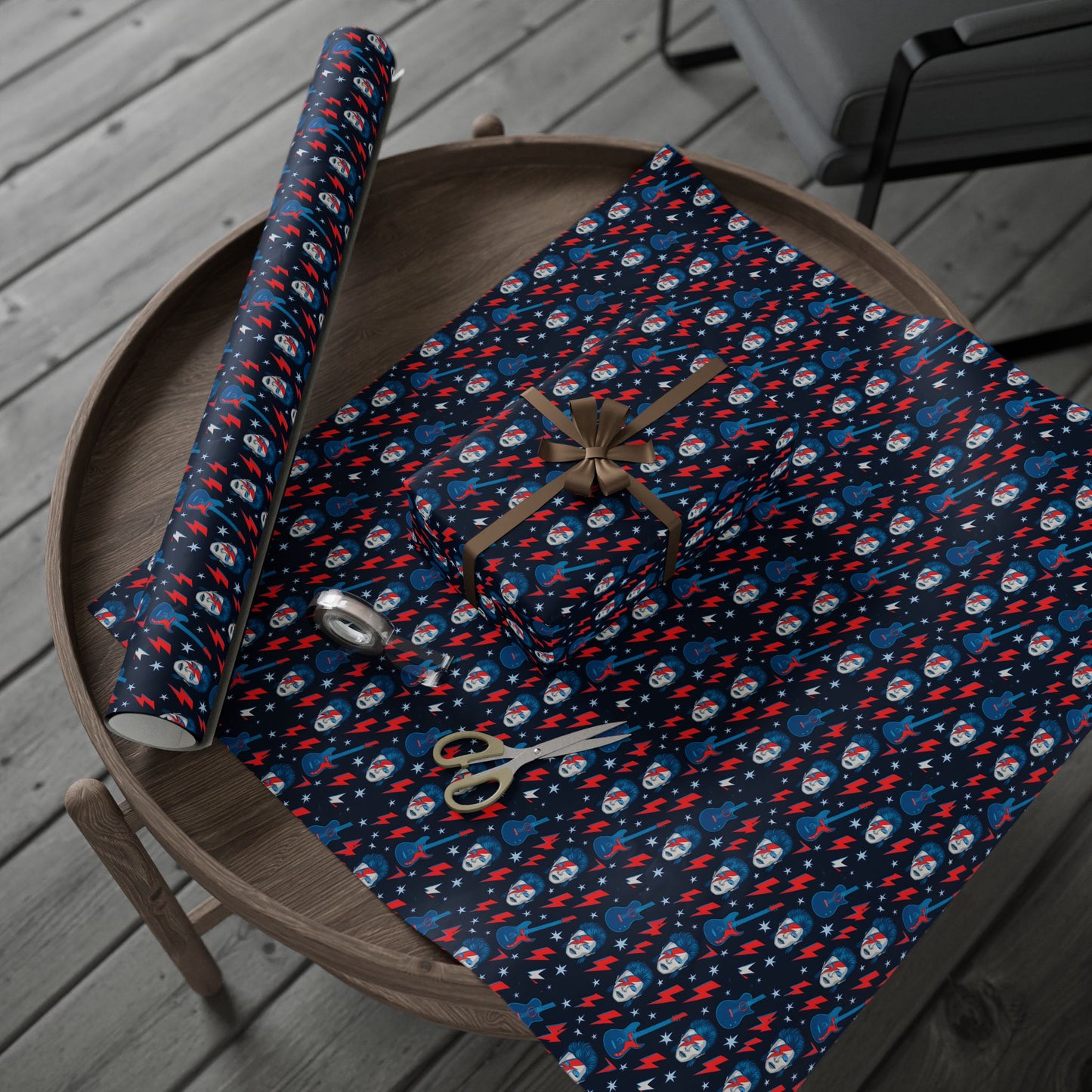 Wrapping Paper Set, David Bowie Gift Wrap, Music Icon Present Decor, Rock Star Birthday Party Supplies, Unique Holiday Wrappers, Retro Pop