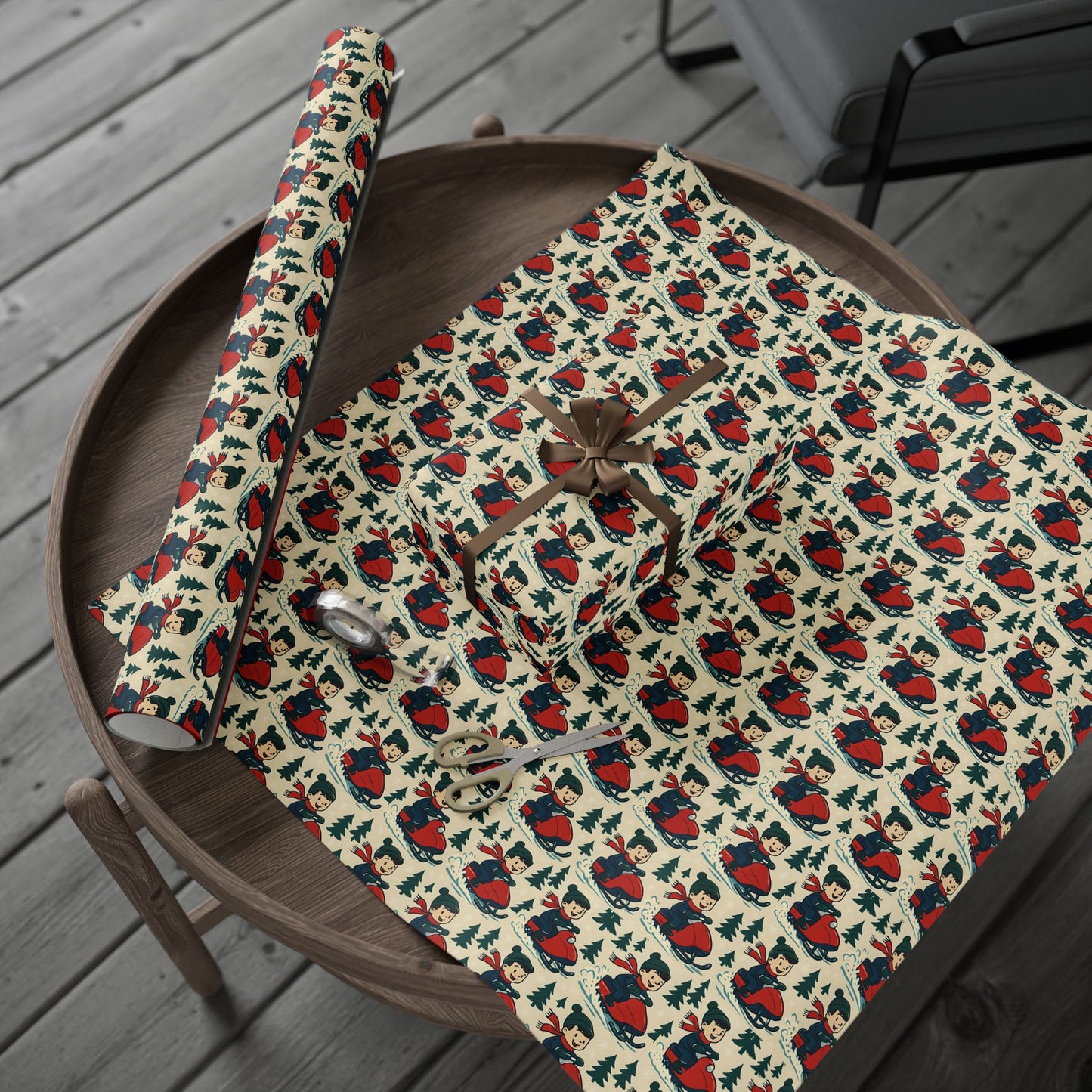 Snowmobiling Wrapping Paper, Winter Gift Wrap, Holiday Gift Wrap, Boys Birthday Party Supplies, Christmas Gift Wrap, Kids Gift Wrap