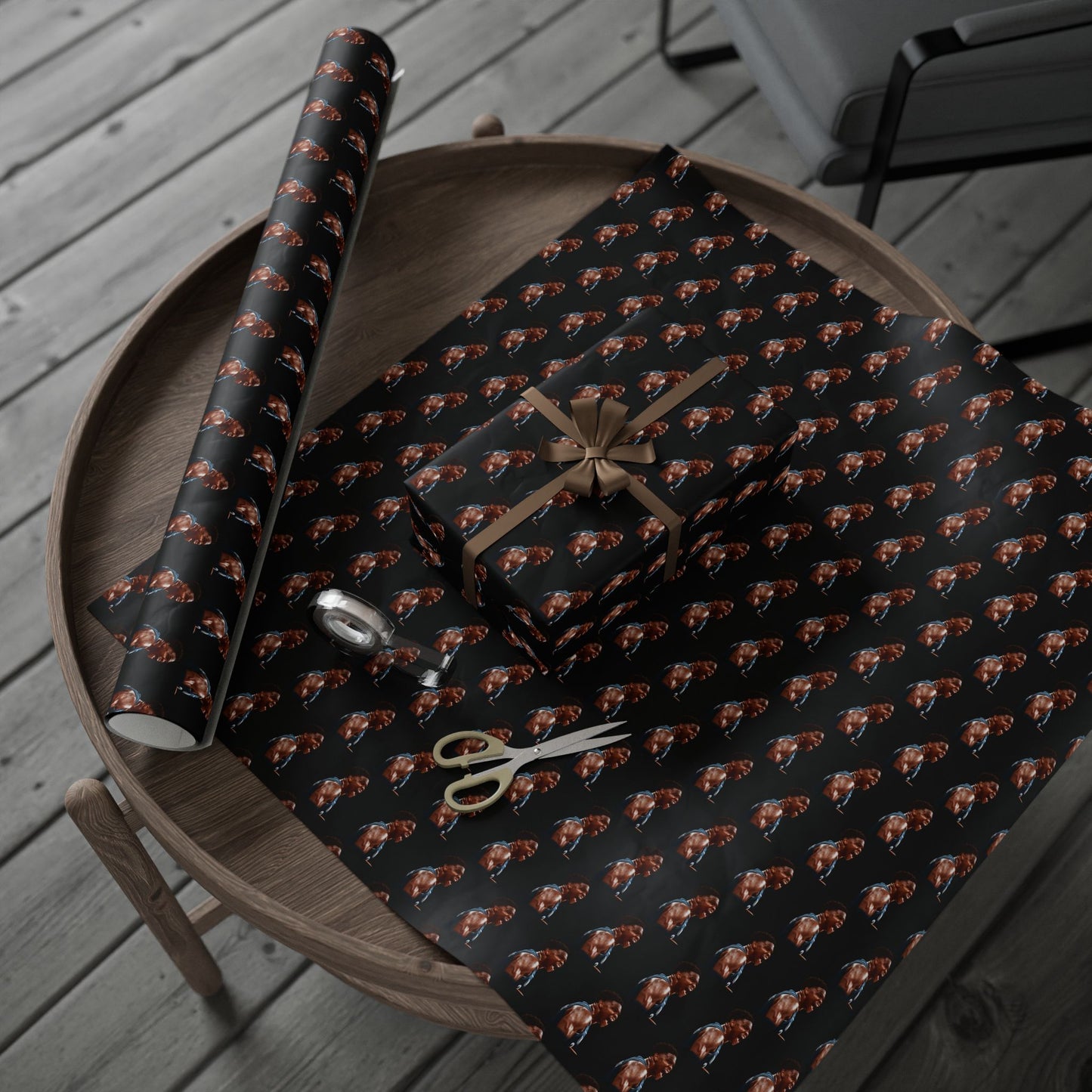 Wrapping Papers - Edwards Timberwolves Design, Gift Wrap, Holiday Present, Party Supplies, Special Occasion Decoration, Scrapbooking