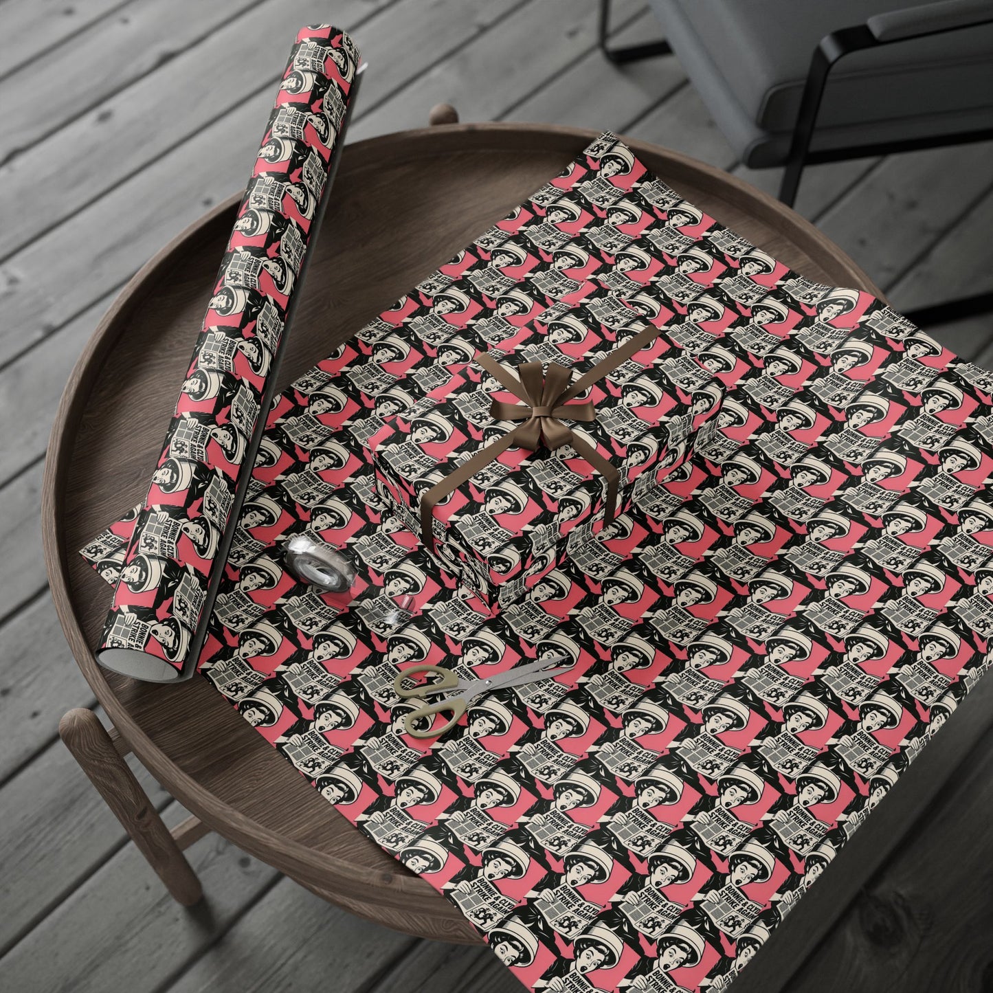Wrapping Paper, The Heist Club Gift Wrap, Christmas Holiday Present Decoration, Birthday Party Supplies, Elegant Black and Gold Design