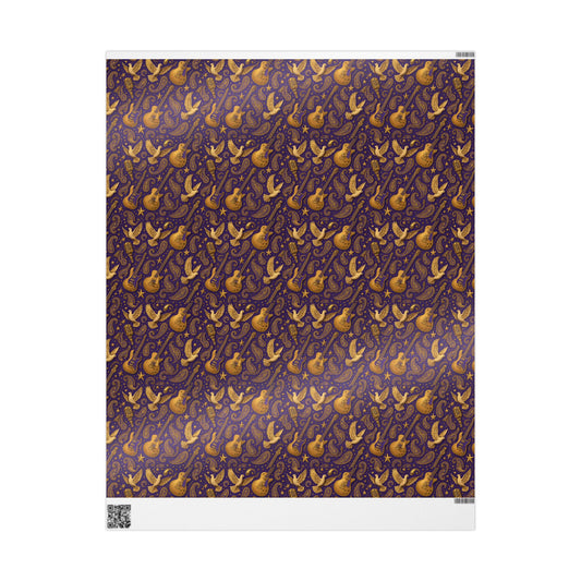Wrapping Papers, Prince Paisley Dove Guitar Pattern, Gift Wrap Roll for Holidays, Birthdays, Special Occasions, Musician Gift Wrap, Unique