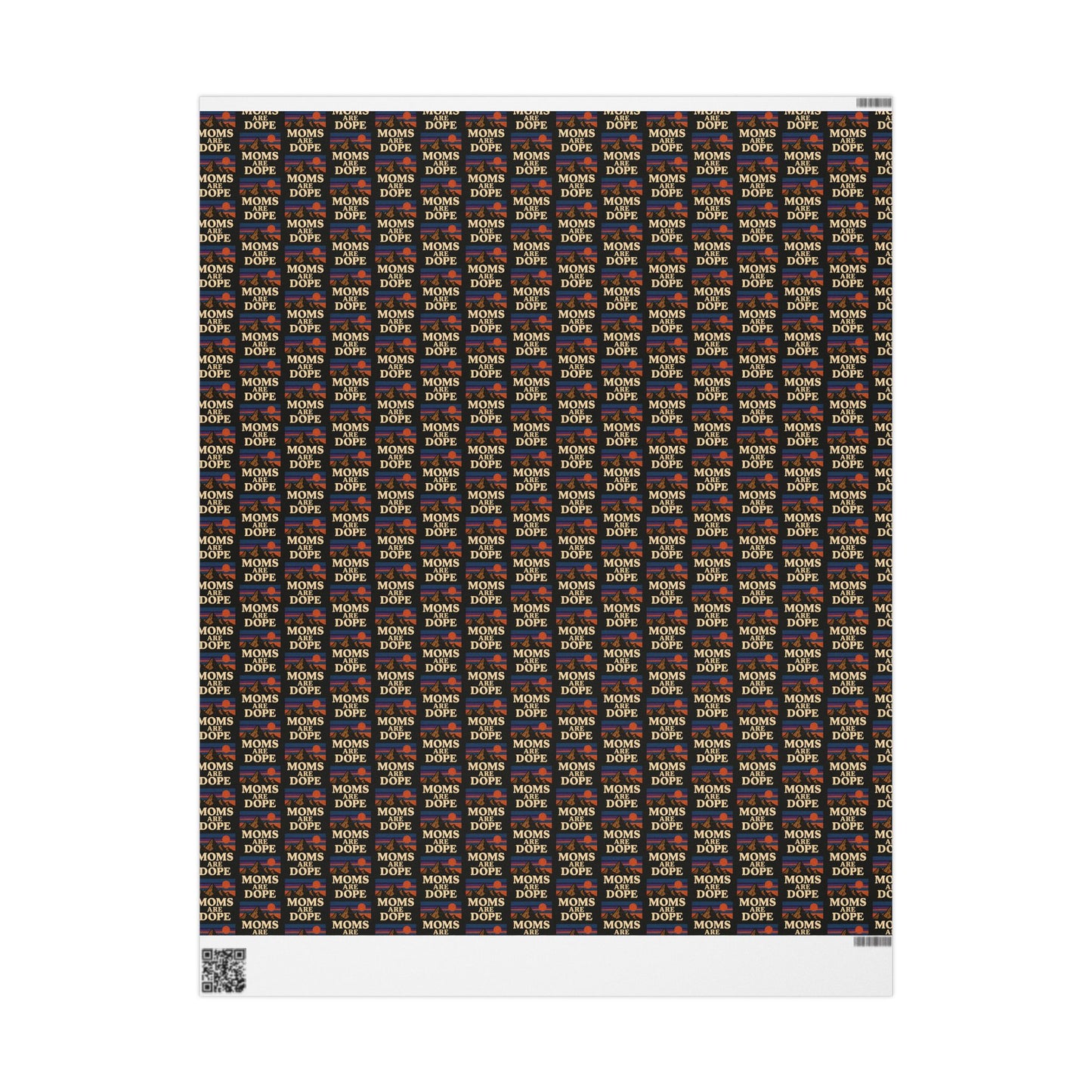 Moms Are Dope wrapping paper | Retro floral stripe pattern