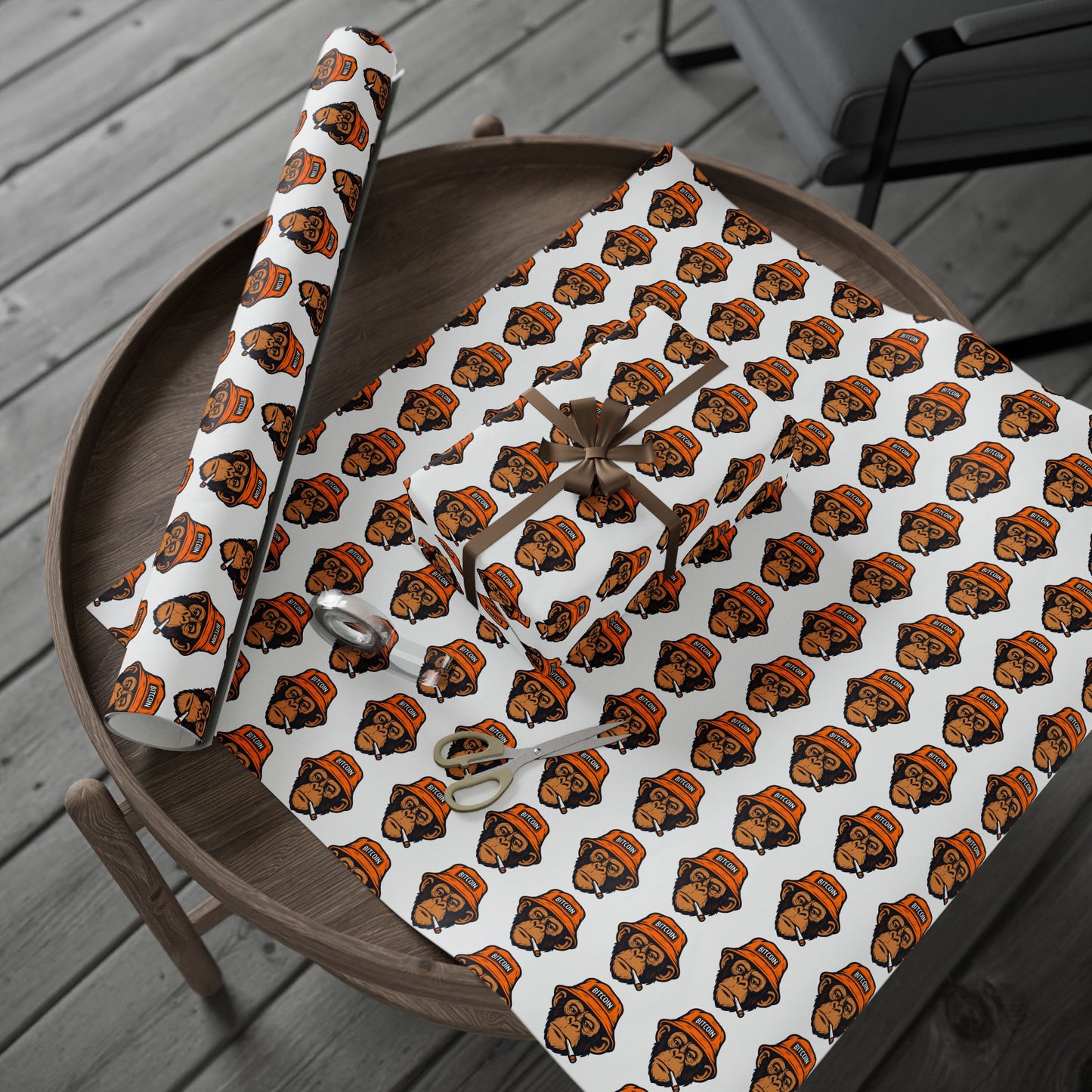 Bitcoin Monkey Wrapping Paper | Novelty Pattern Gift Wrap Roll