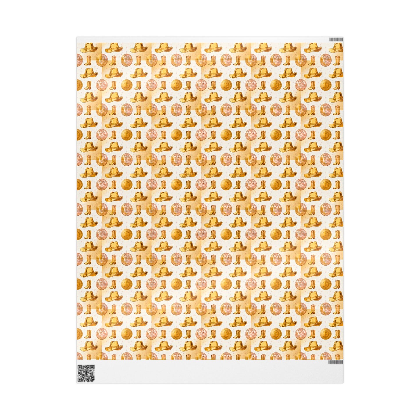 Bitcoin Cowboy Wrapping Paper, Cryptocurrency Christmas Gift Wrap, Digital Currency Holiday Present Decor, Blockchain Birthday Party
