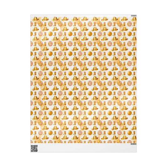 Bitcoin Cowboy Wrapping Paper, Cryptocurrency Christmas Gift Wrap, Digital Currency Holiday Present Decor, Blockchain Birthday Party