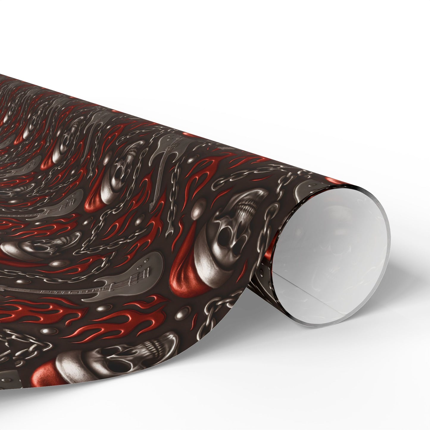 Rockstar Skeleton Santa Wrapping Paper | Christmas Gift Wrap | Edgy Holiday Paper