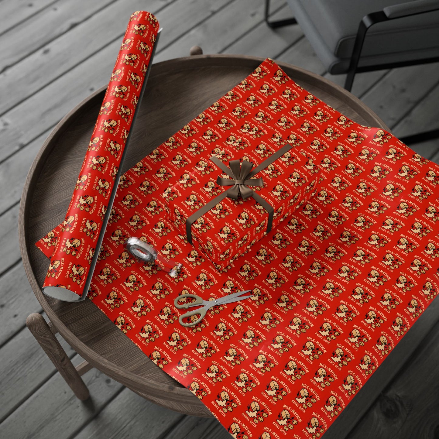 Rebel Boys Milk and Mayhem Wrapping Paper, Gift Wrap, Unique Design, Boys Birthday Party, Kids Gift Packaging, Fun Pattern