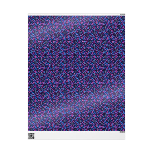 Rockstar neon glam blizzard wrapping paper | Holiday Gift Wrap, Dark Teal Red Gold