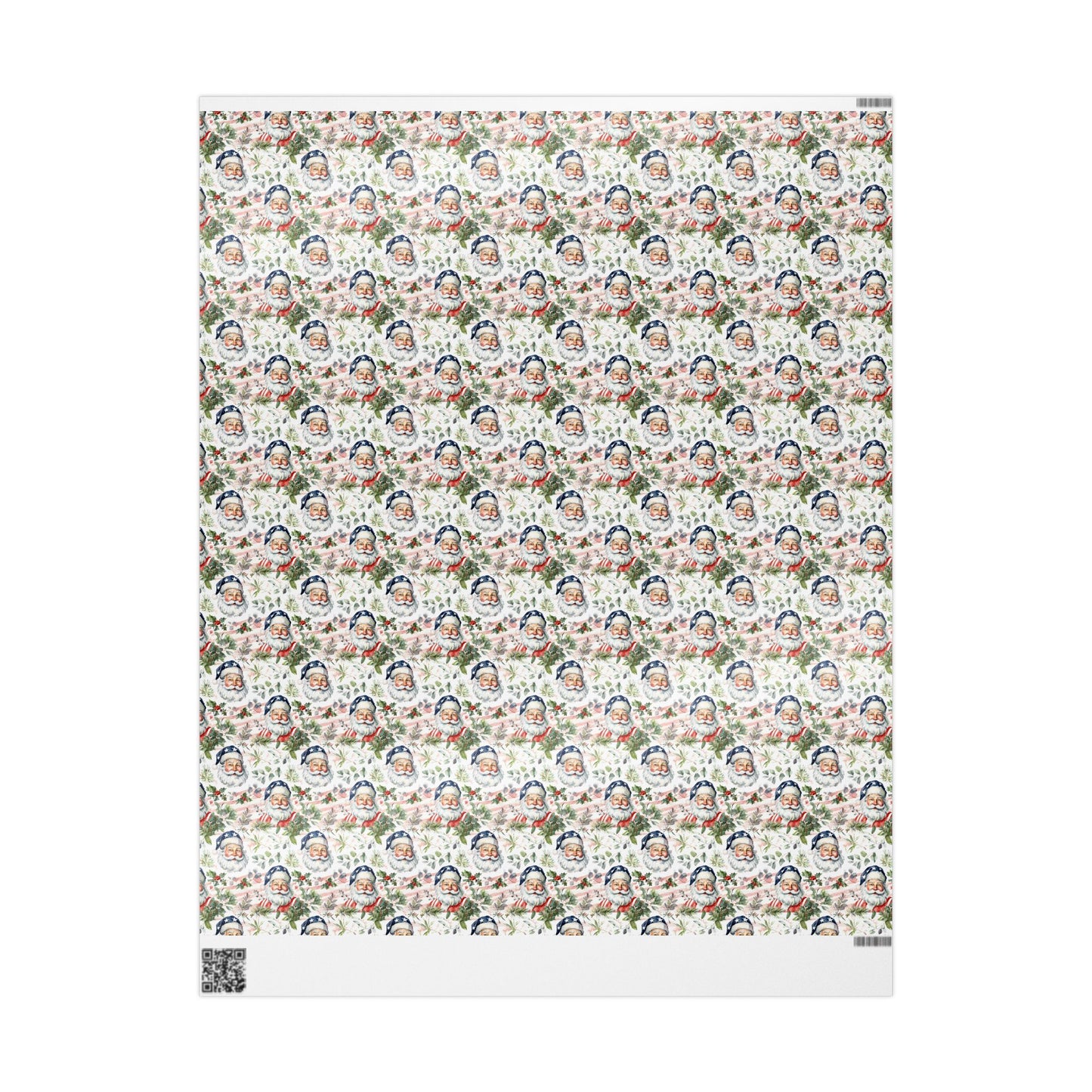 Wrapping Papers, American Santa Watercolor Gift Wrap, Christmas Holiday Wrapping Sheets, Festive Xmas Present Packaging, Decorative Craft
