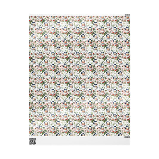 Wrapping Papers, American Santa Watercolor Gift Wrap, Christmas Holiday Wrapping Sheets, Festive Xmas Present Packaging, Decorative Craft