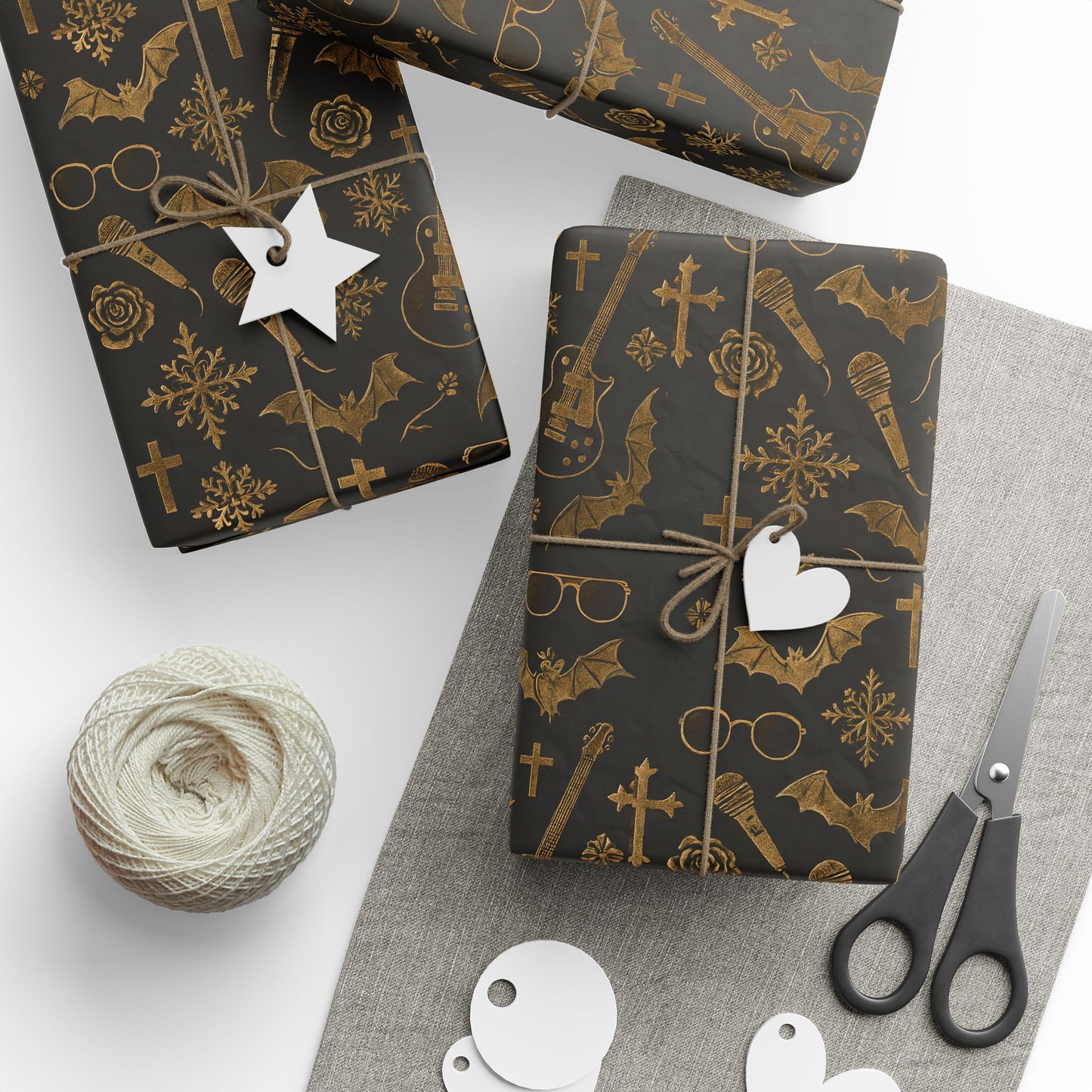 Ozzzy Christmas Bat Wrapping Papers, Gift Wrap, Holiday Present, Festive Decor, Xmas DIY Craft Supplies