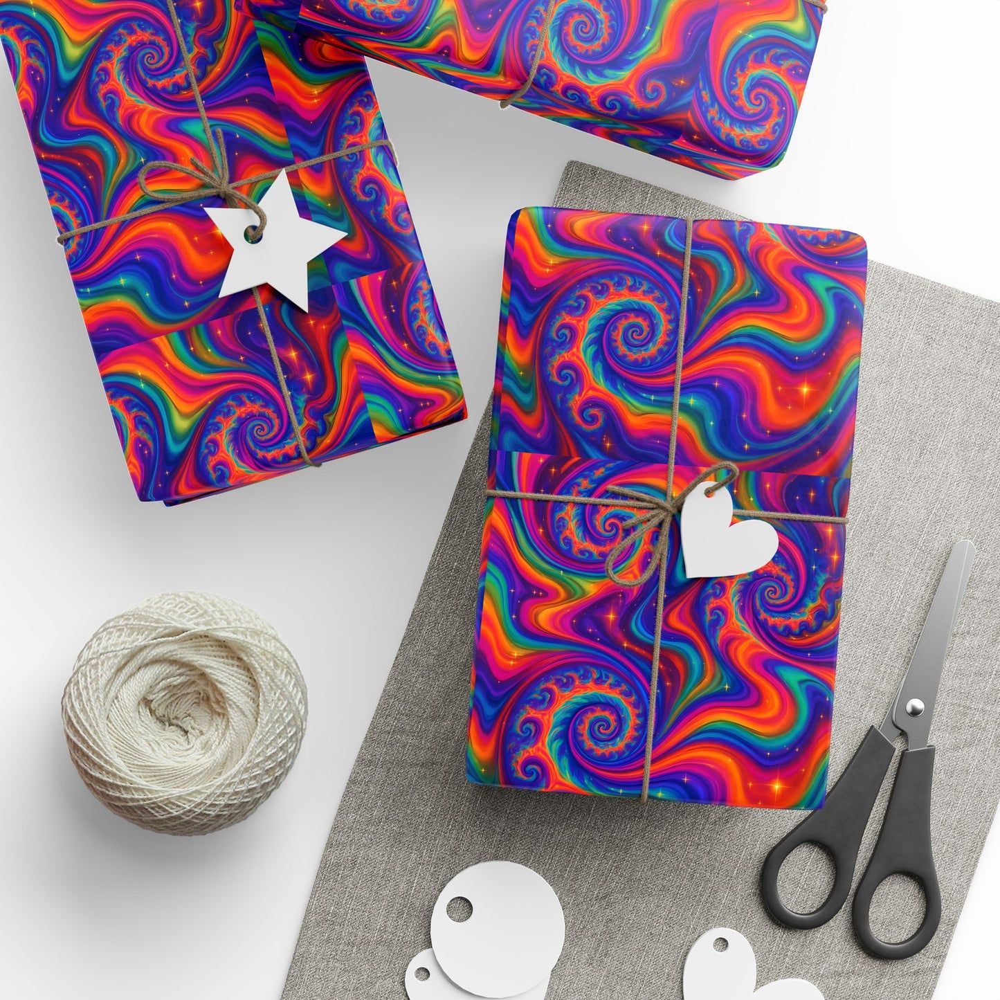 Psychedelic rockstar inspired Wrapping Papers, Gift Wrap Sheets for Music Lovers, Unique Holiday Gift Packaging, Music Themed