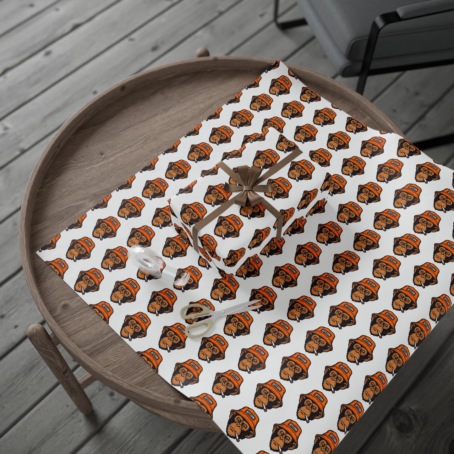 Bitcoin Monkey Wrapping Paper | Novelty Pattern Gift Wrap Roll