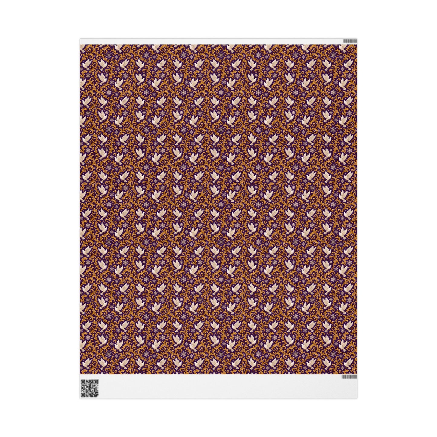 White Dove Rockstar wrapping paper | Purple rain Gold Swirl Holiday Wrap