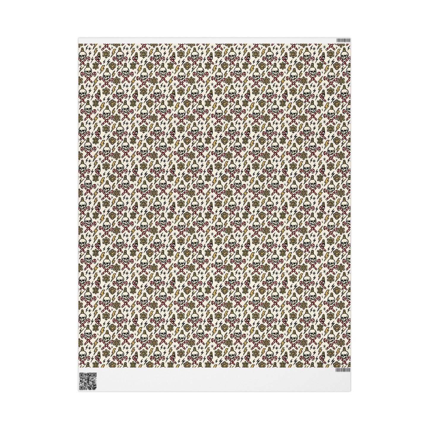 Wrapping Papers, Skull and Candy Cane Halloween Gift Wrap, Ozzy Osbourne Inspired, Holiday Present Packaging, Gothic Christmas Paper,