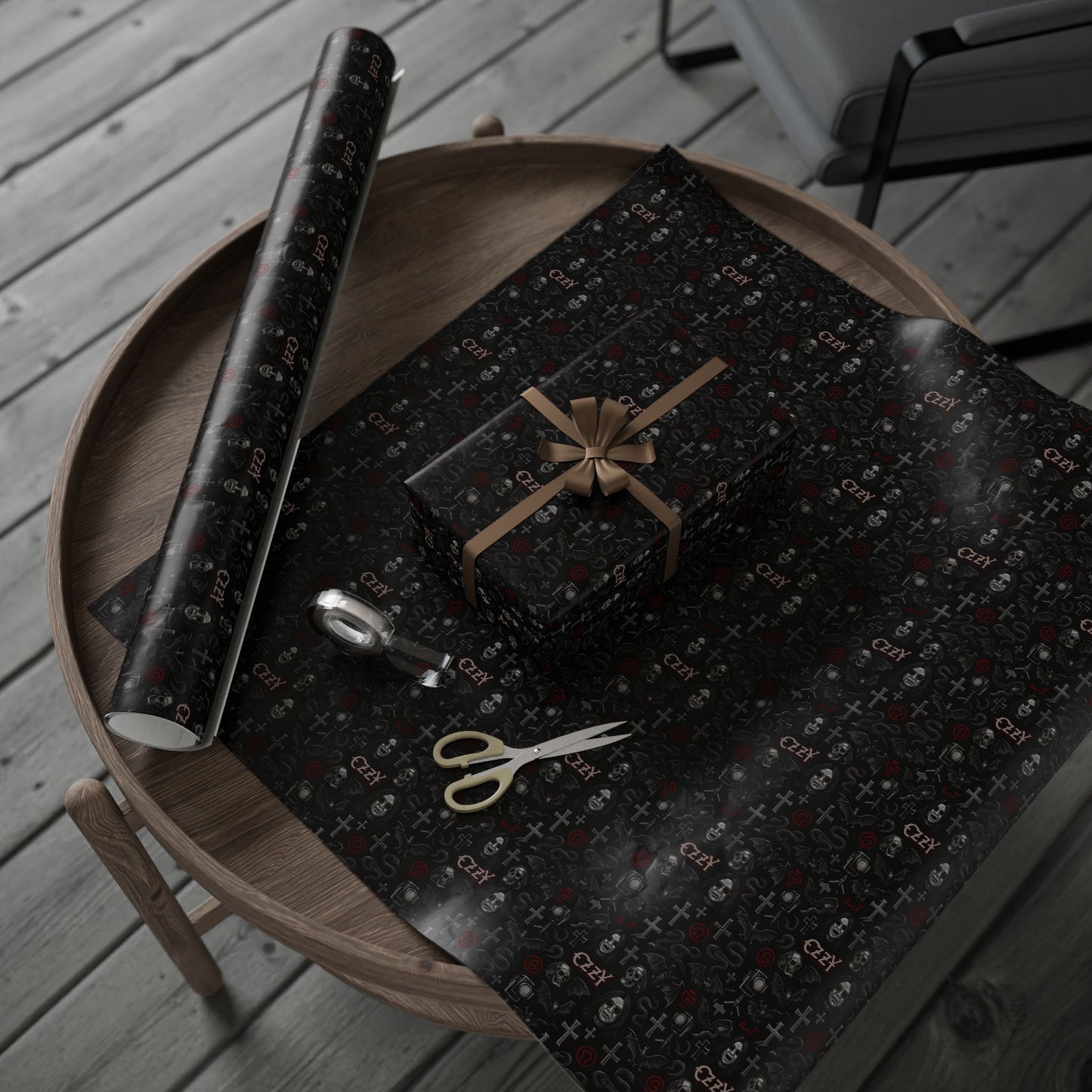 Gothic Wrapping Papers, Ozzy Osbourne Dark Floral Gift Wrap for Occasions, Unique Wrap for Birthdays, Holidays, DIY Projects, Occult Theme