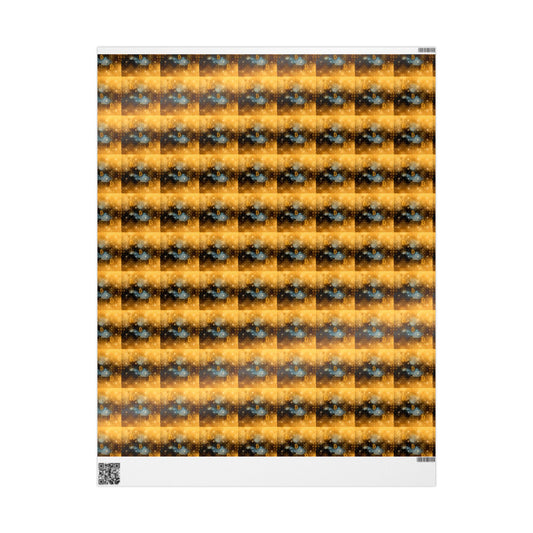 Wrapping Papers, Bitcoin snowflake gold and navy design, Christmas gift wrap, holiday wrapping paper, cryptocurrency theme, luxury gift wrap