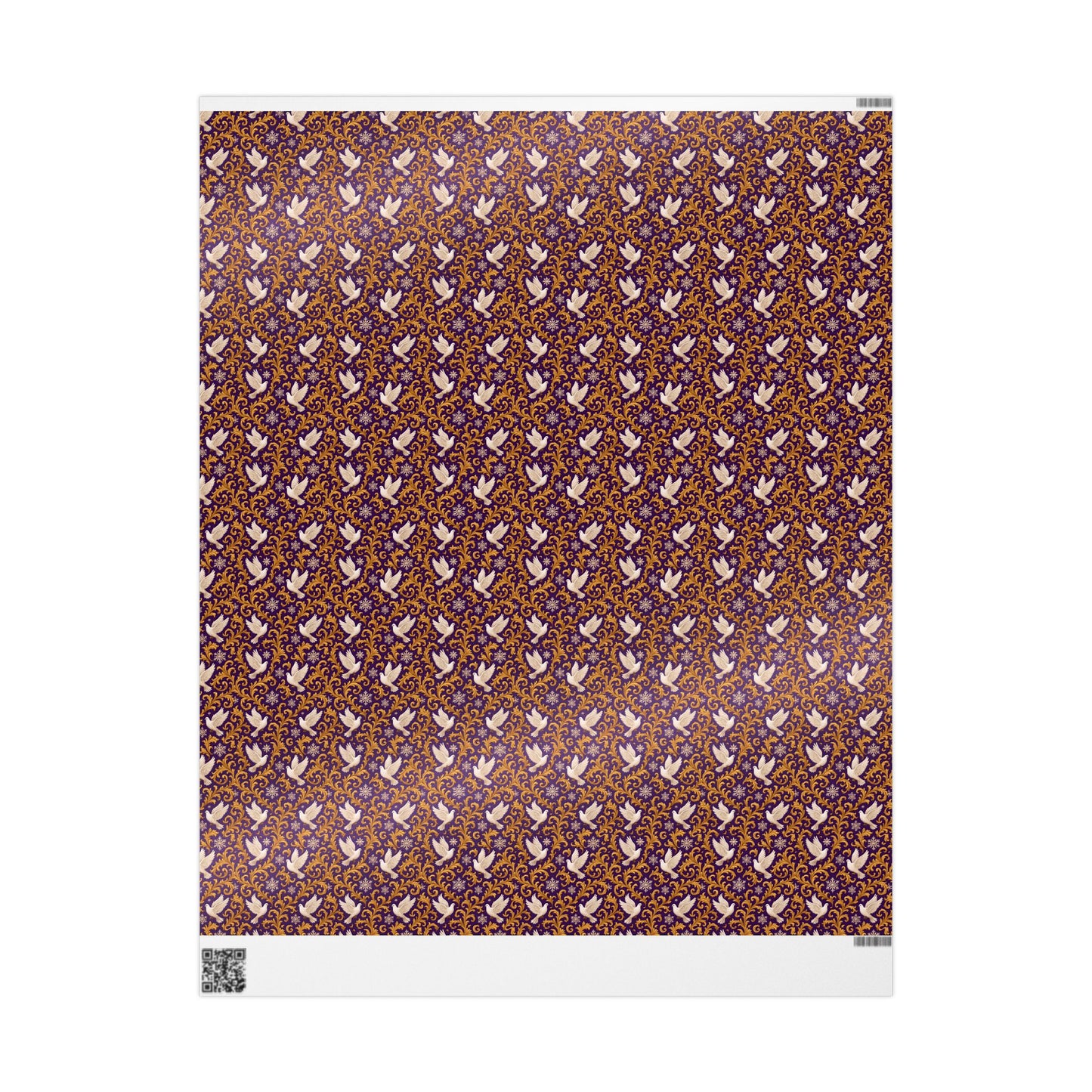 White Dove Rockstar wrapping paper | Purple rain Gold Swirl Holiday Wrap
