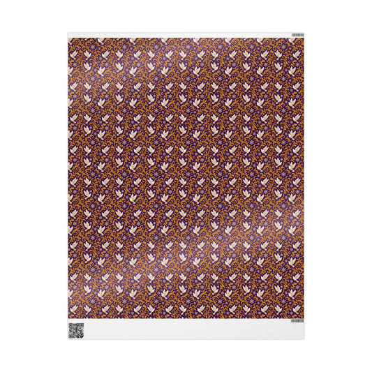 White Dove Rockstar wrapping paper | Purple rain Gold Swirl Holiday Wrap