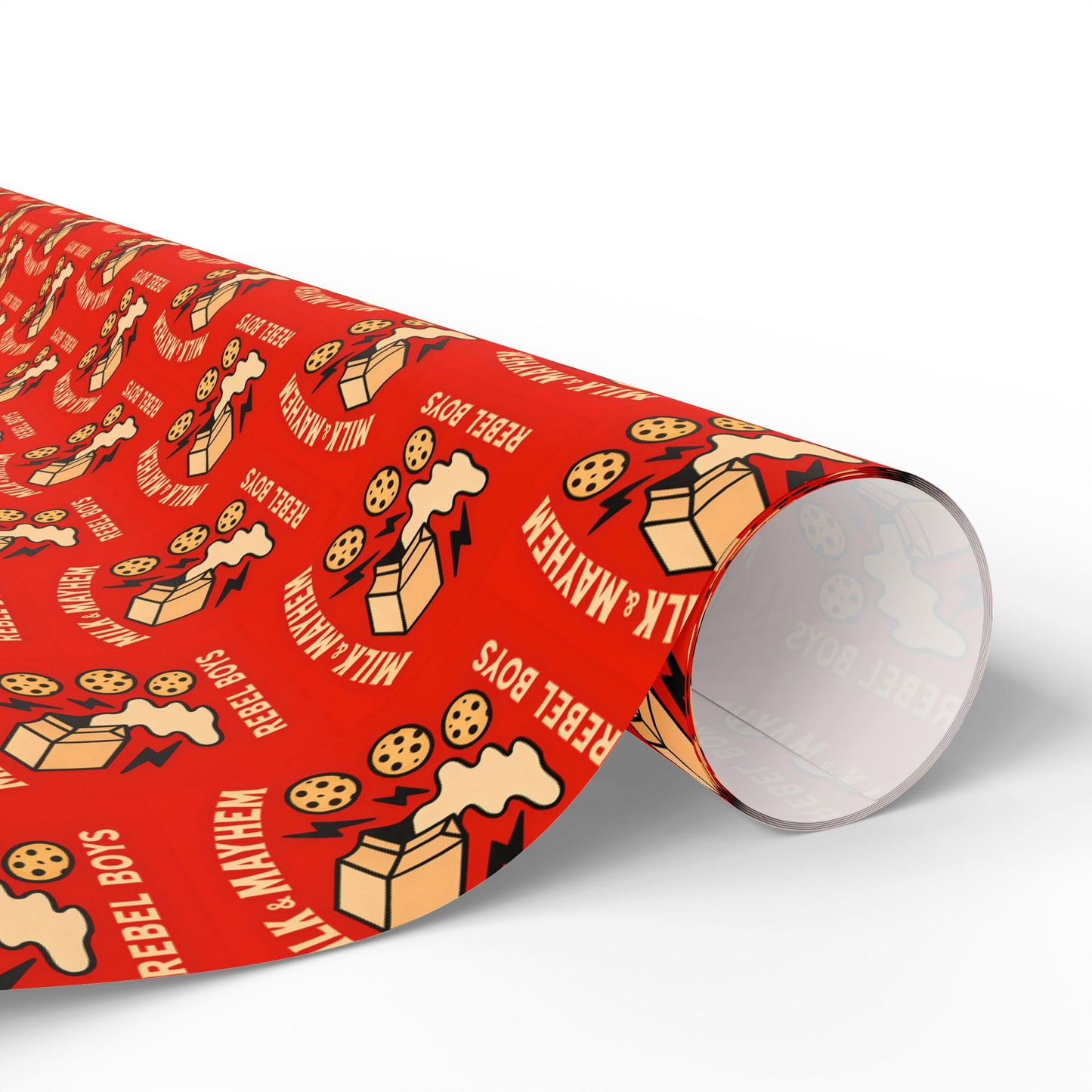 Rebel Boys Milk and Mayhem Wrapping Paper, Gift Wrap, Unique Design, Boys Birthday Party, Kids Gift Packaging, Fun Pattern
