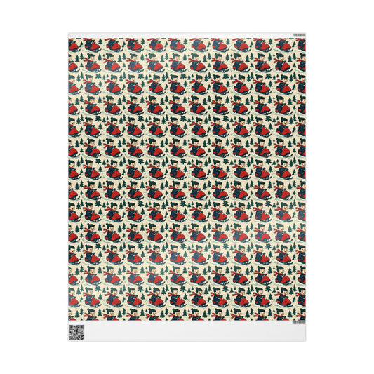 Snowmobiling Wrapping Paper, Winter Gift Wrap, Holiday Gift Wrap, Boys Birthday Party Supplies, Christmas Gift Wrap, Kids Gift Wrap