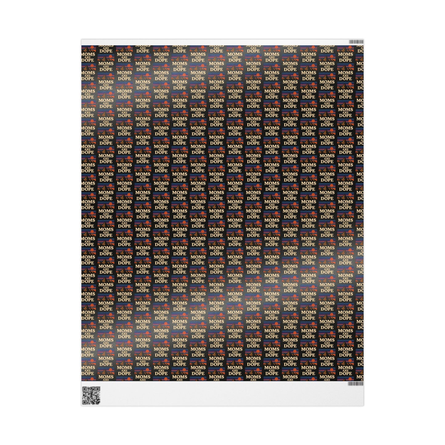 Moms Are Dope wrapping paper | Retro floral stripe pattern