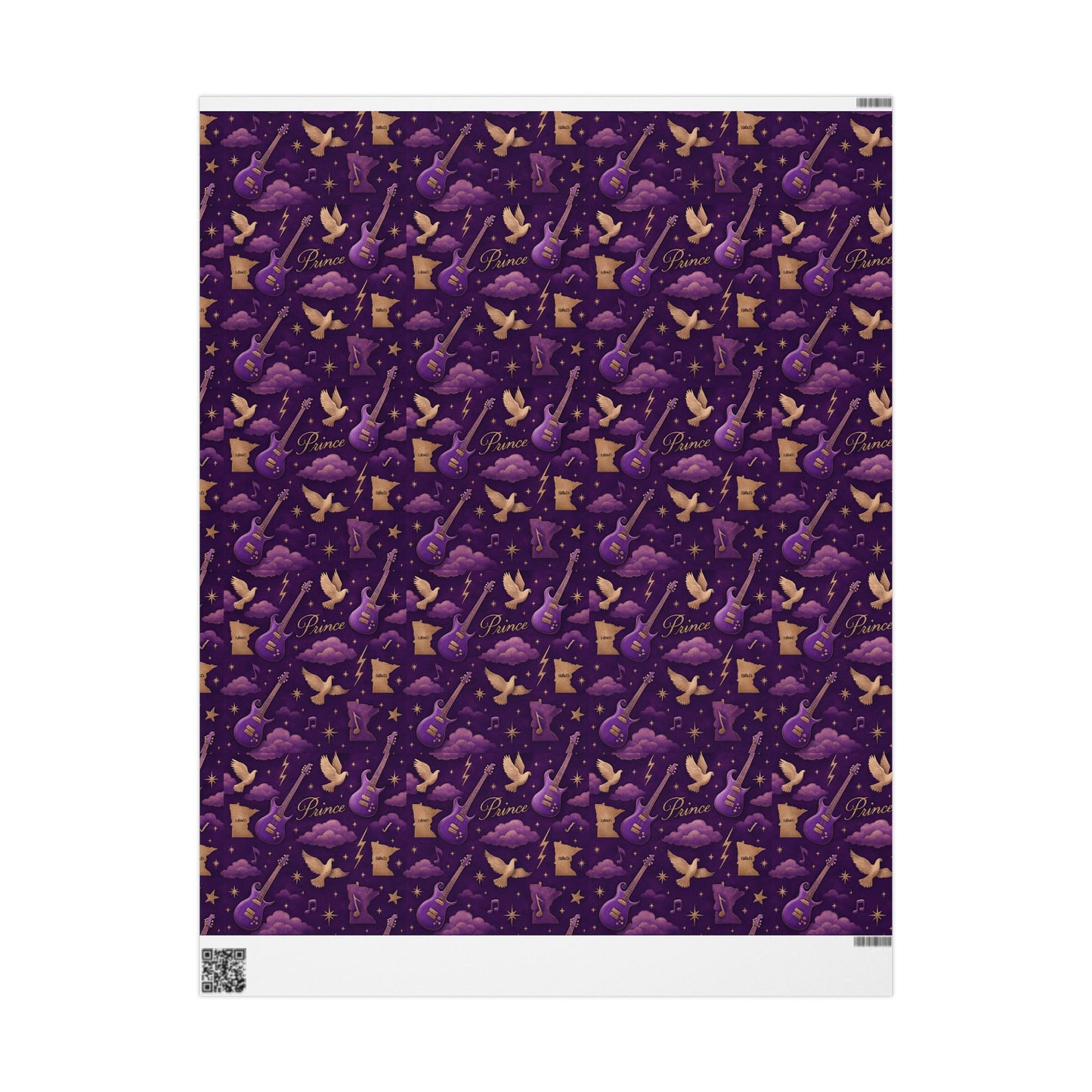 Wrapping Paper, Purple Rain Gift Wrap, Prince Inspired Present Paper, Music Lover Birthday Wrap, Holiday Gift, Unique Celebration Supplies