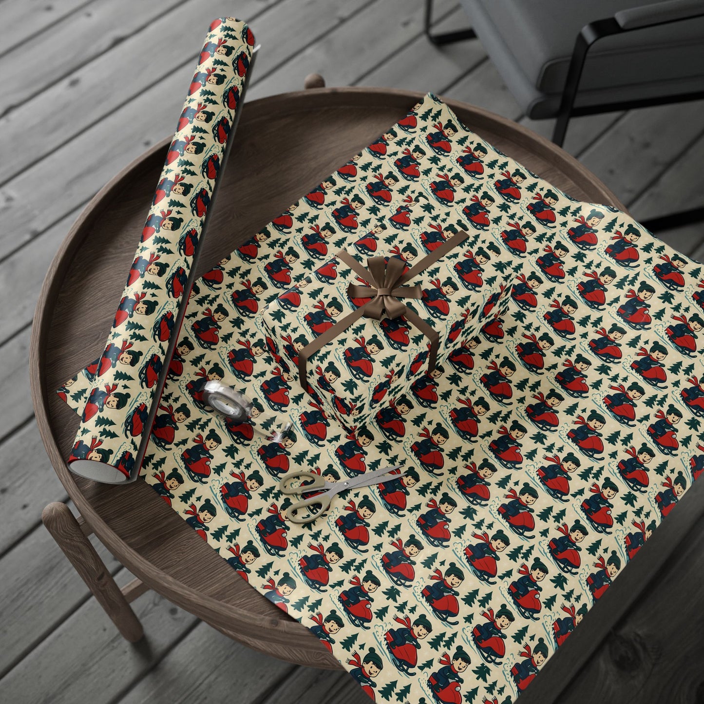 Snowmobiling Wrapping Paper, Winter Gift Wrap, Holiday Gift Wrap, Boys Birthday Party Supplies, Christmas Gift Wrap, Kids Gift Wrap