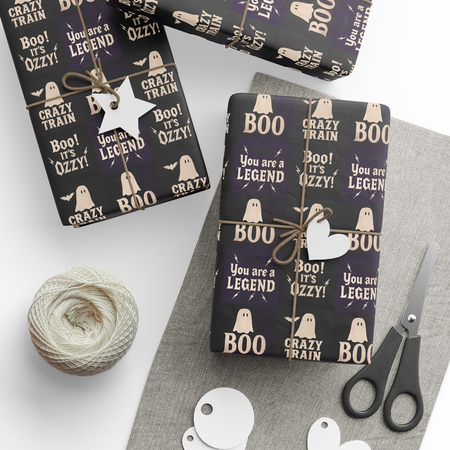 Ozzy Halloween Wrapping Papers, 30x180 Gift Wrap Sheets for Music Lovers, Unique Holiday Gift Packaging, Music Themed
