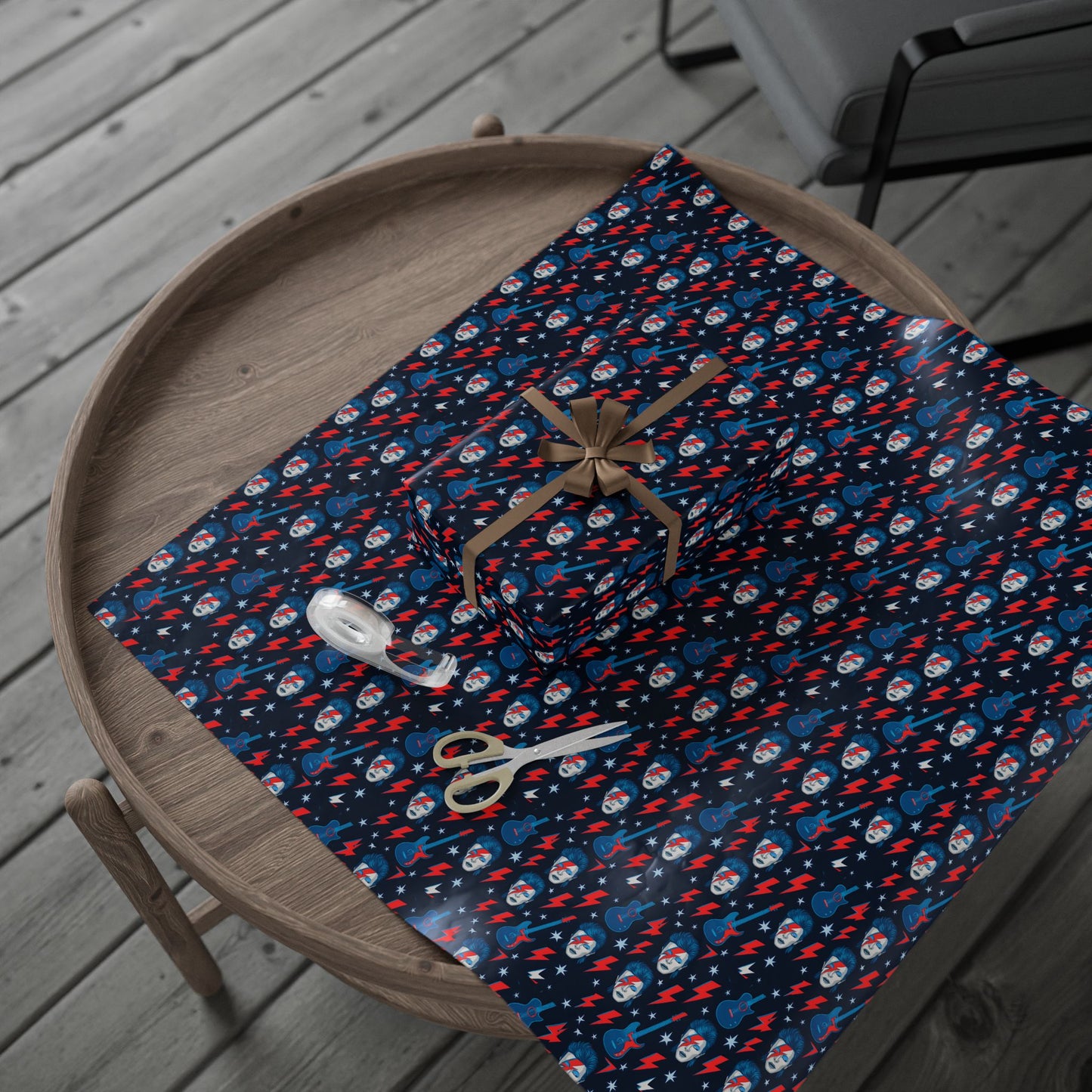 Wrapping Paper Set, David Bowie Gift Wrap, Music Icon Present Decor, Rock Star Birthday Party Supplies, Unique Holiday Wrappers, Retro Pop