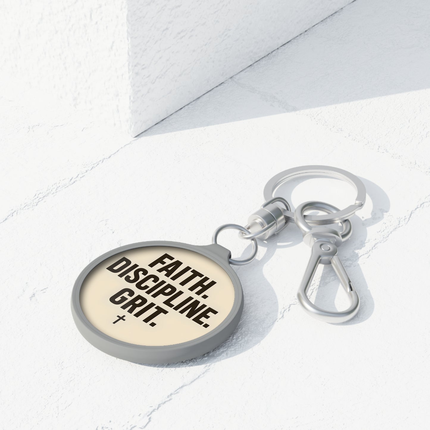 The Heist Club - (Faith. Discipline. Grit.) emblem Keyring Tag | Military badge keychain