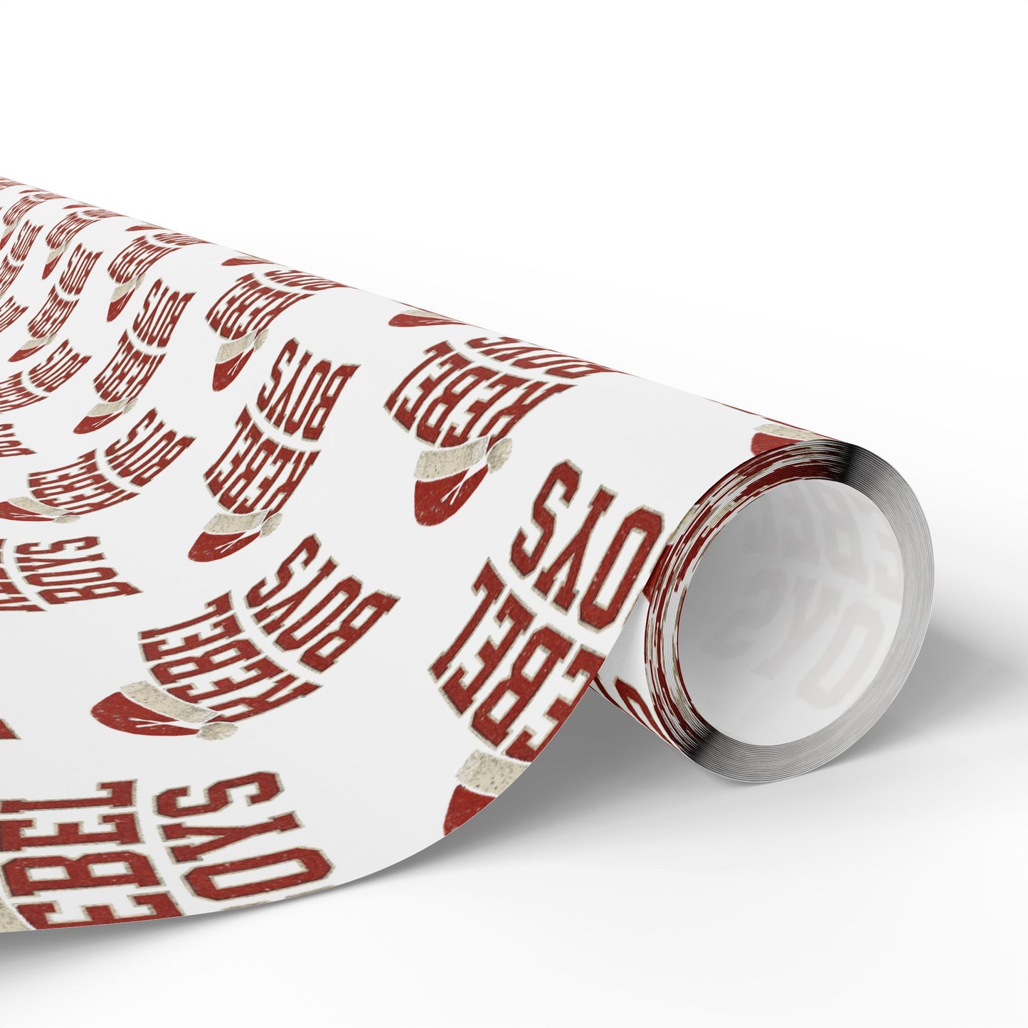 Rebel Boys Pattern Wrapping Paper | Red Typography Holiday Wrap