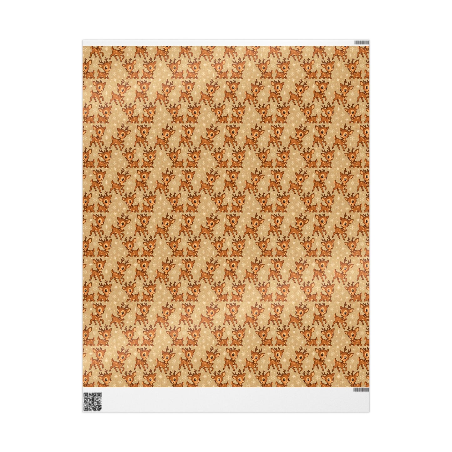 Cute Fawn Pattern Wrapping Paper | Deer Print Gift Wrap, Neutral Holiday Paper