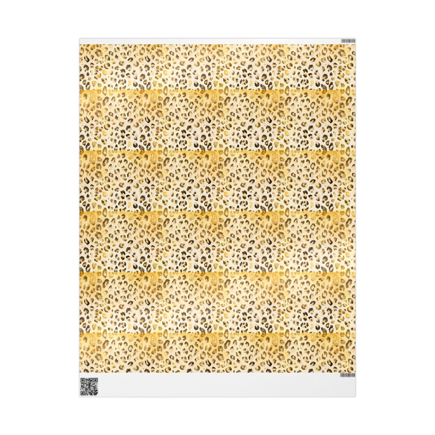 Cheetah Bitcoin Wrapping Paper, Gift Wrap for Crypto Enthusiasts, Animal Print Holiday Supplies, Jungle Theme Present Decor, Unique Gift