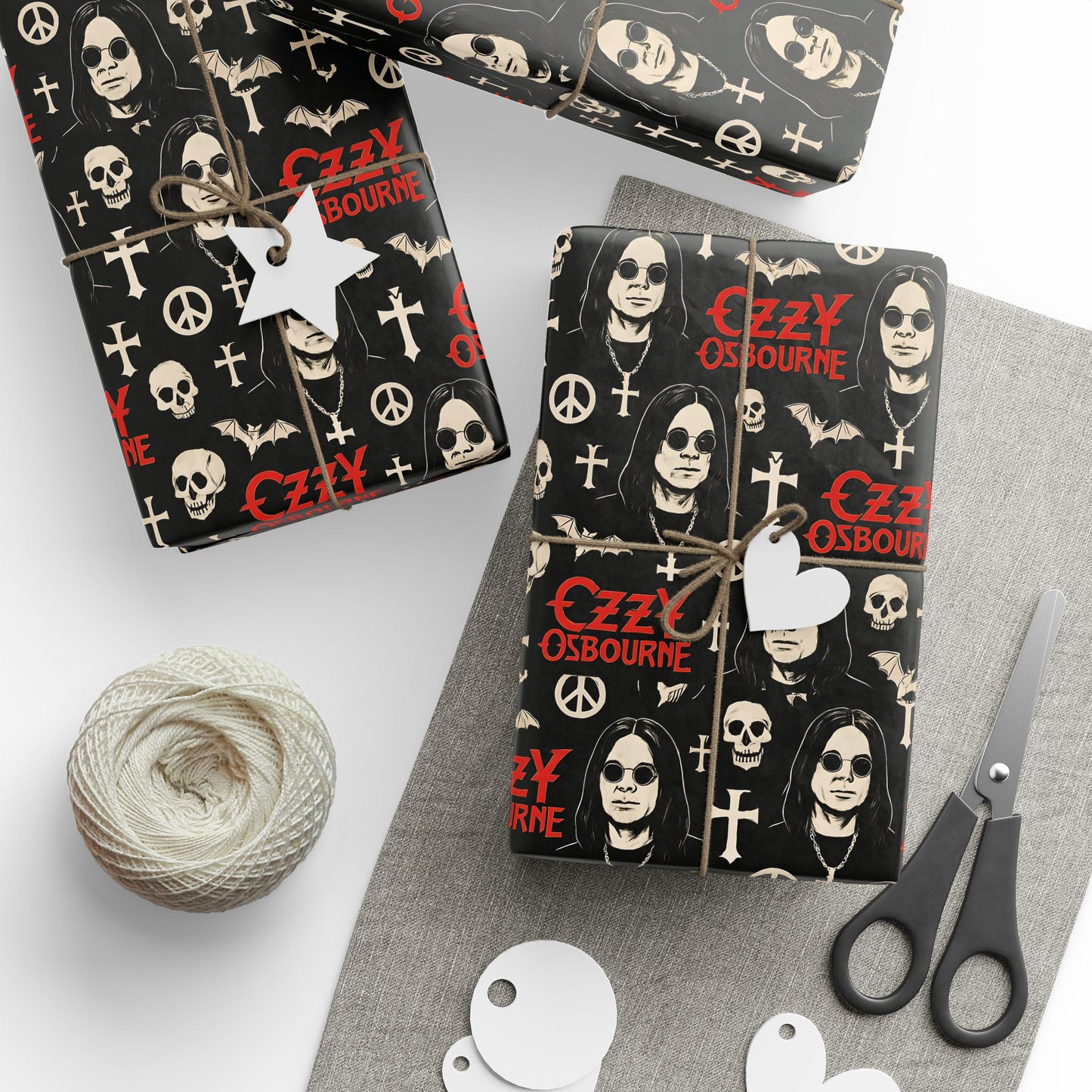 Wrapping Papers, Oz Gift Wrap, Rock Music Fan Present Wrap, Heavy Metal Wrapping Paper, Music Lover Holiday Gift Wrap, Unique