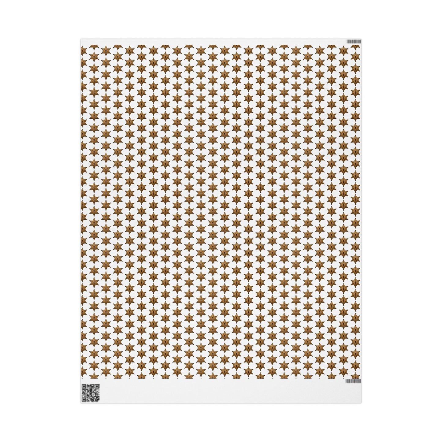 Sheriff Badge Pattern Wrapping Paper | Western Star Kids Party Wrap