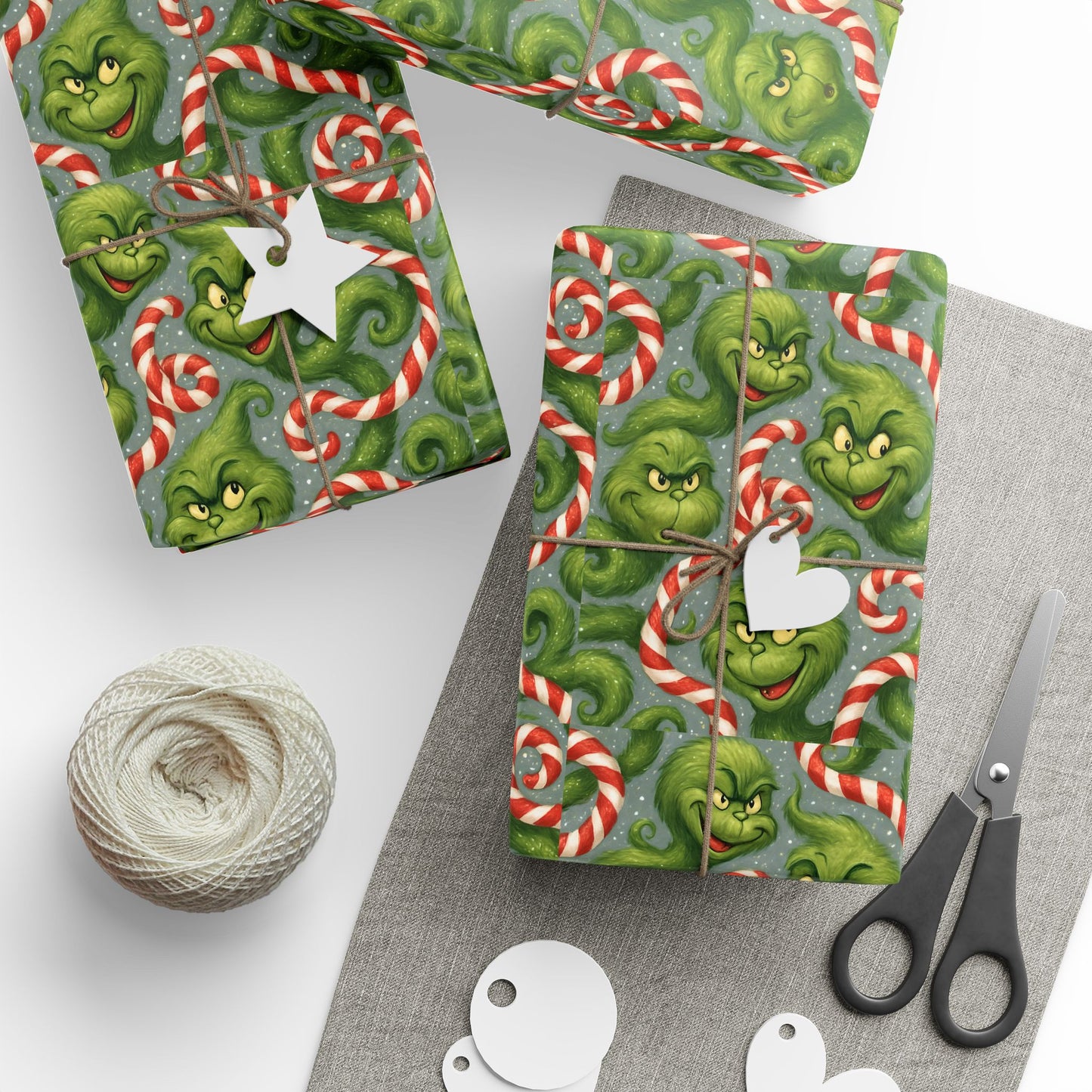 Grinch Inspired Wrapping Paper | Holiday Christmas Wrapping Sheets