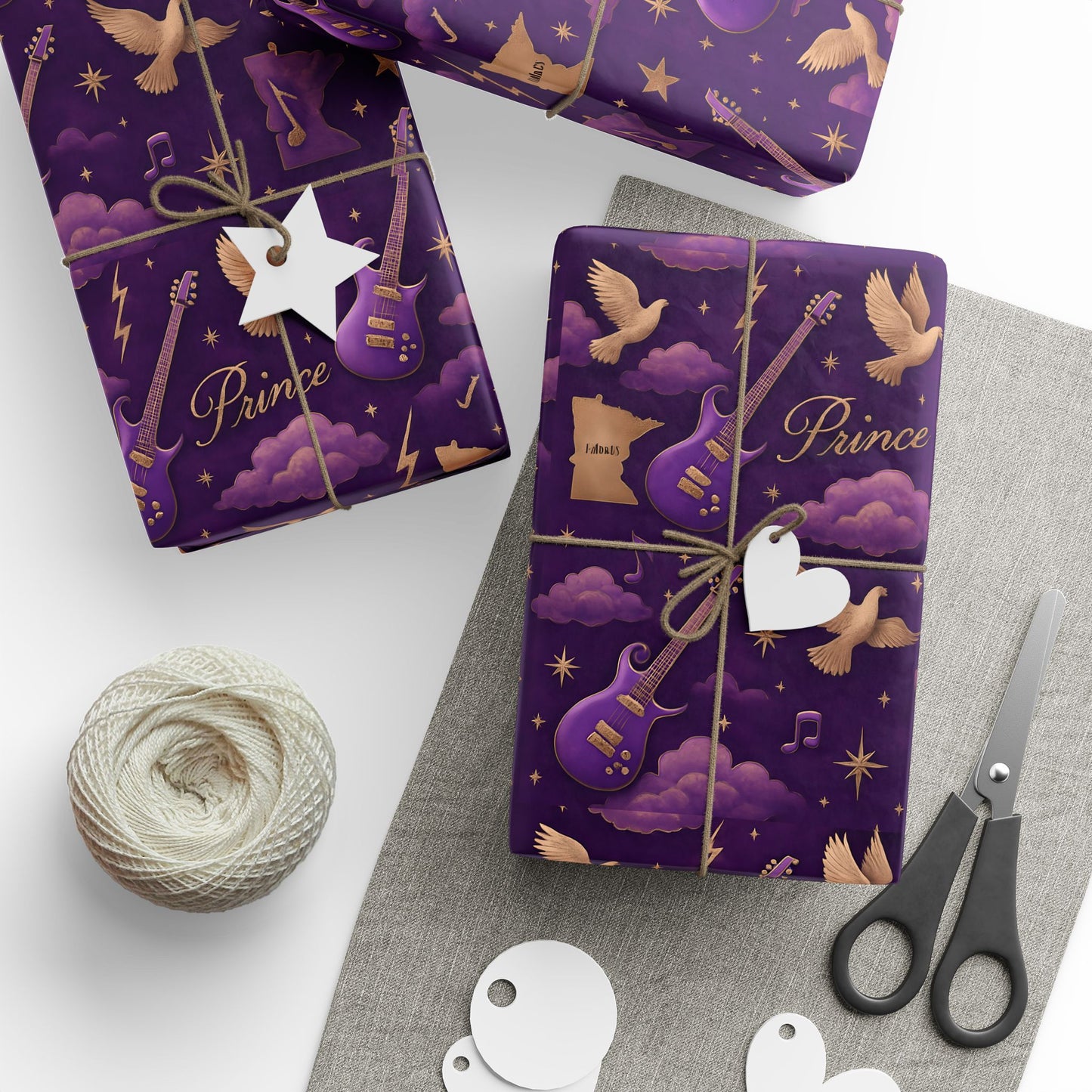 Wrapping Paper, Purple Rain Gift Wrap, Prince Inspired Present Paper, Music Lover Birthday Wrap, Holiday Gift, Unique Celebration Supplies