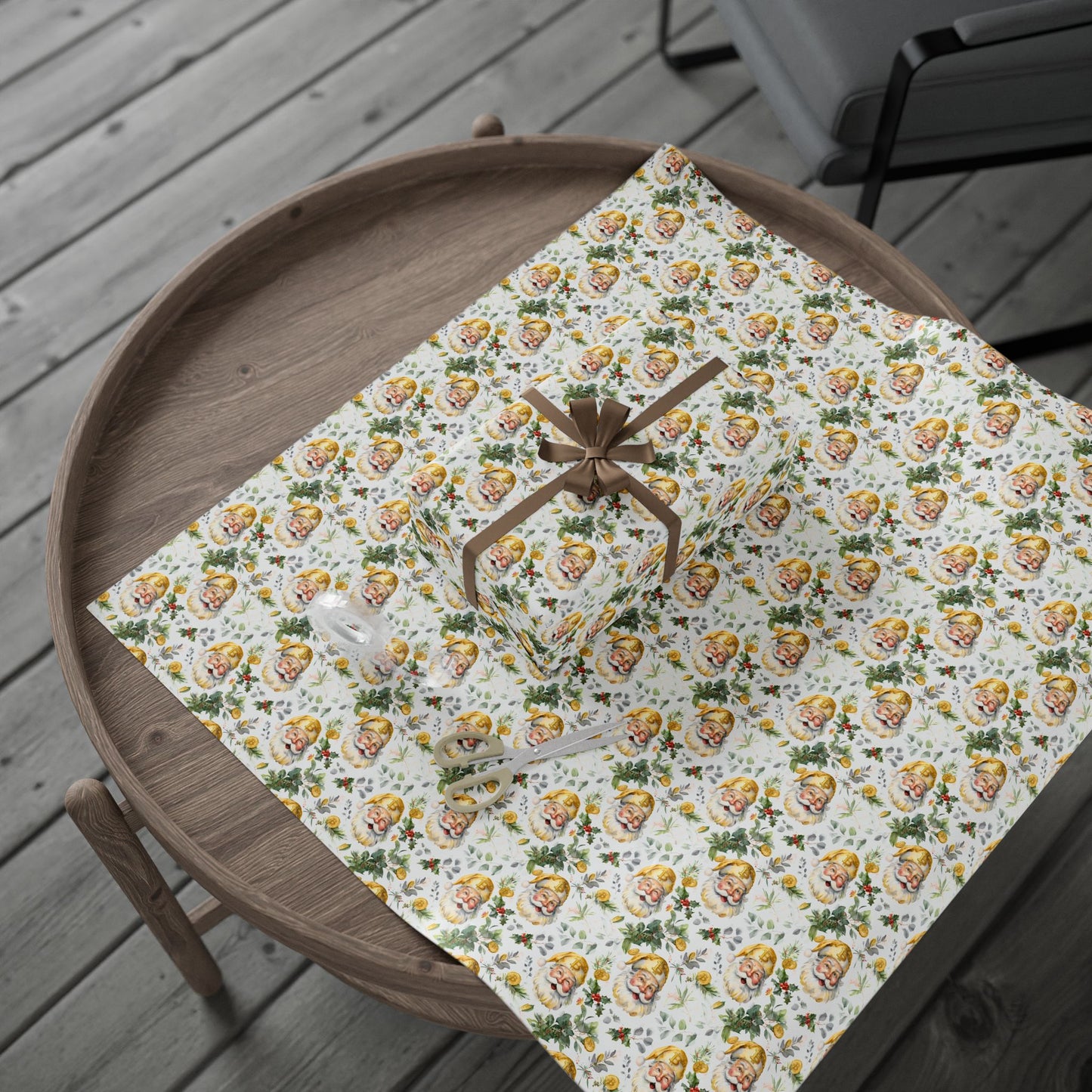 Bitcoin Santa Wrapping Paper, Christmas Gift Wrap, Holiday Present Decoration, Cryptocurrency Xmas Paper Roll, Festive Digital Currency