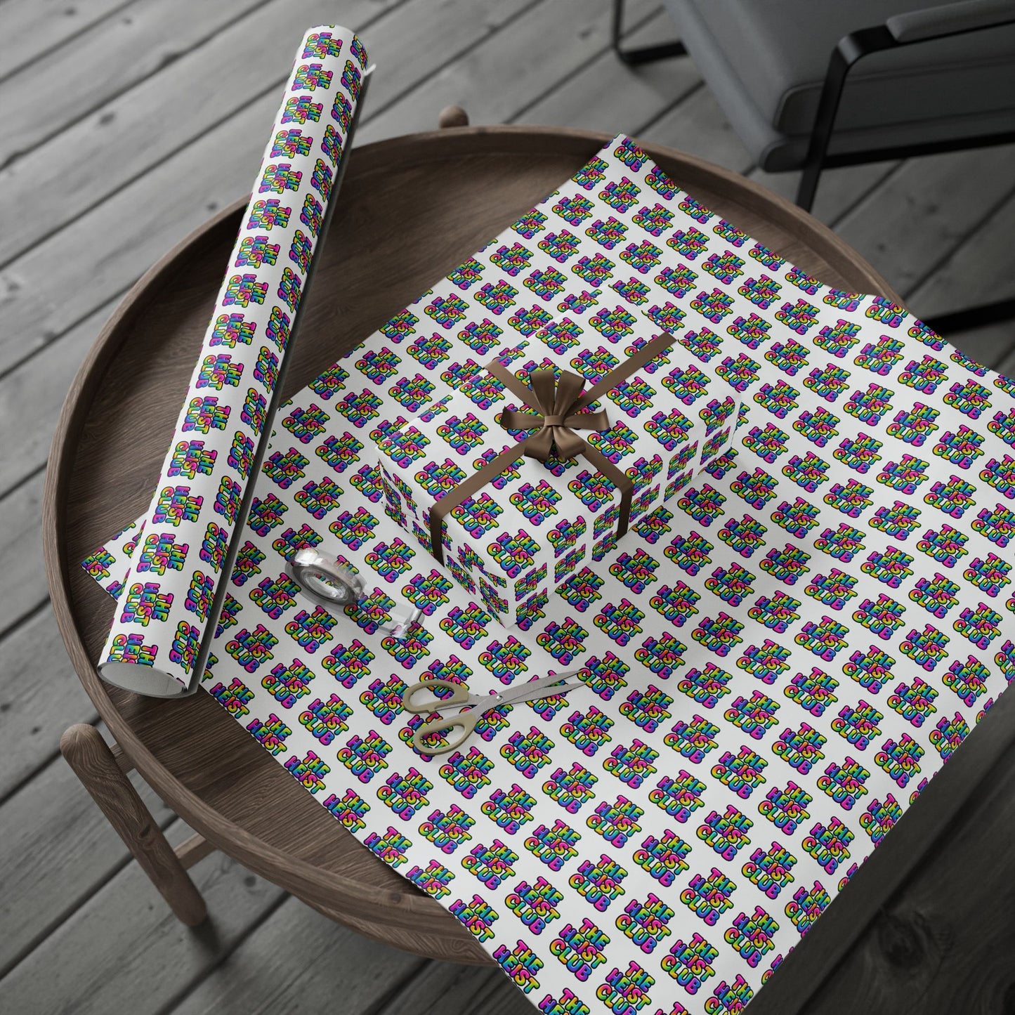 Wrapping Paper Set for Gift Wrapping, Birthday, Christmas, Holidays, The Heist Club Colorful Pattern