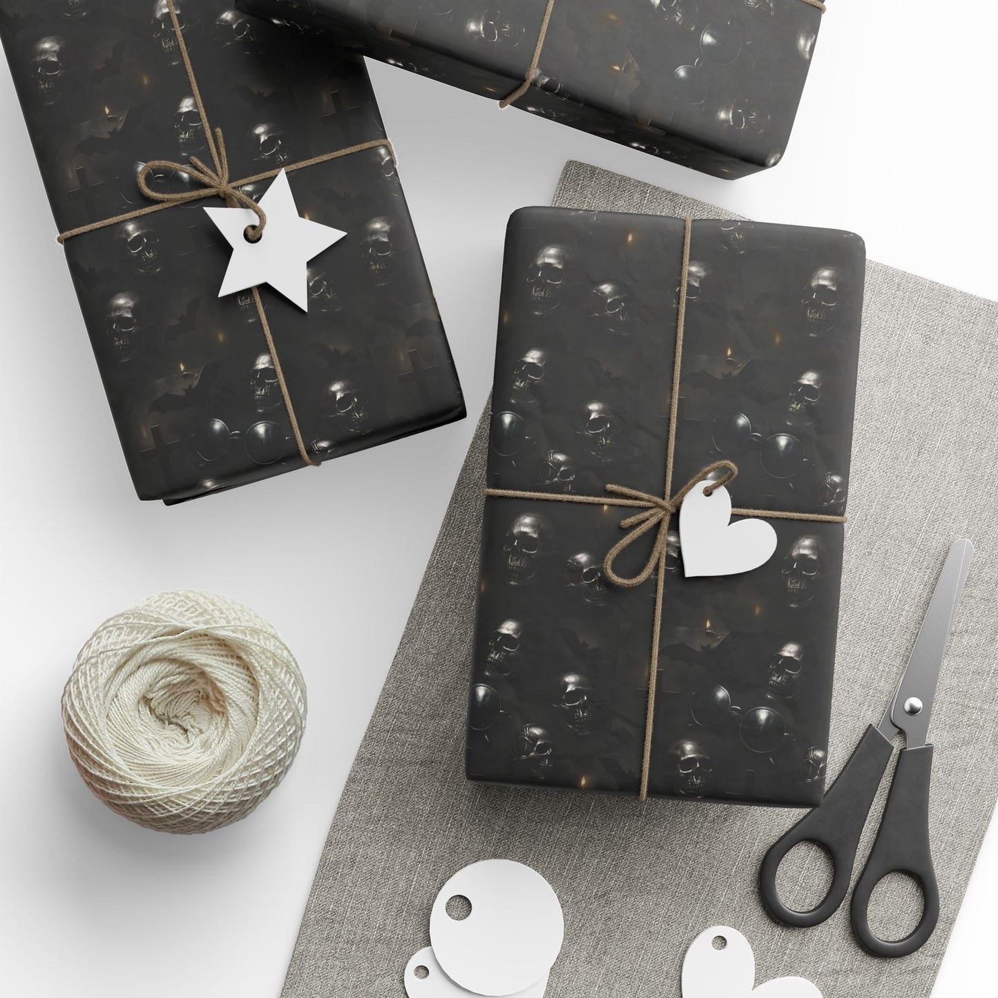 Rockstar skull wrapping paper | Holiday Gift Wrap, Dark Teal Red Gold