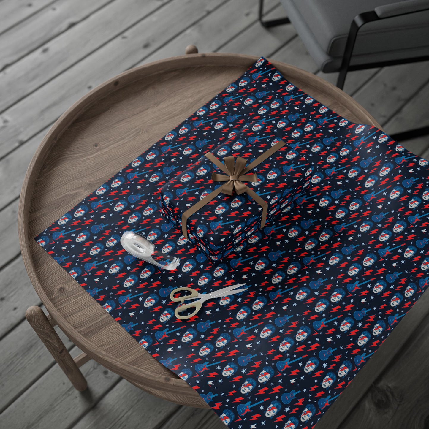 Wrapping Paper Set, David Bowie Gift Wrap, Music Icon Present Decor, Rock Star Birthday Party Supplies, Unique Holiday Wrappers, Retro Pop