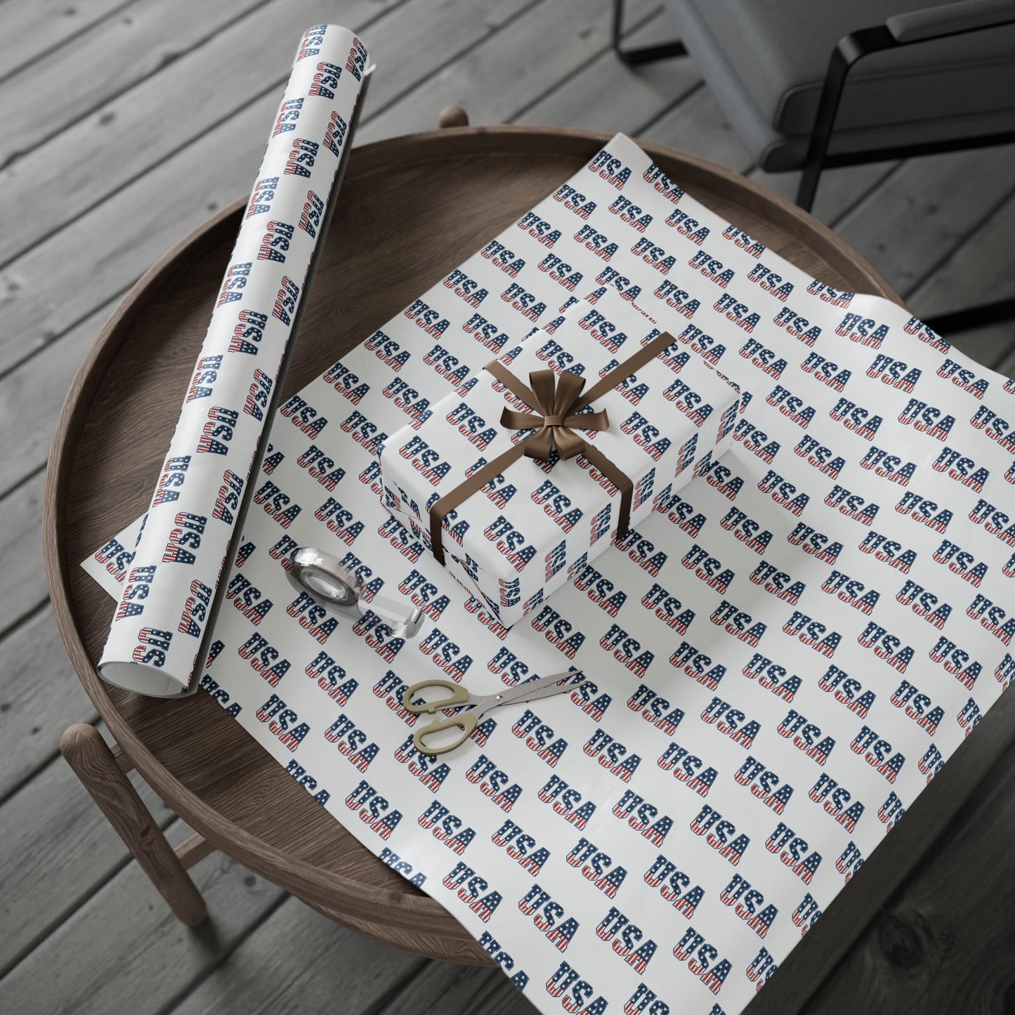 Wrapping Paper, USA Gift Wrap, Christmas Holiday Present Decoration, Birthday Party Supplies, Elegant Black and Gold Design