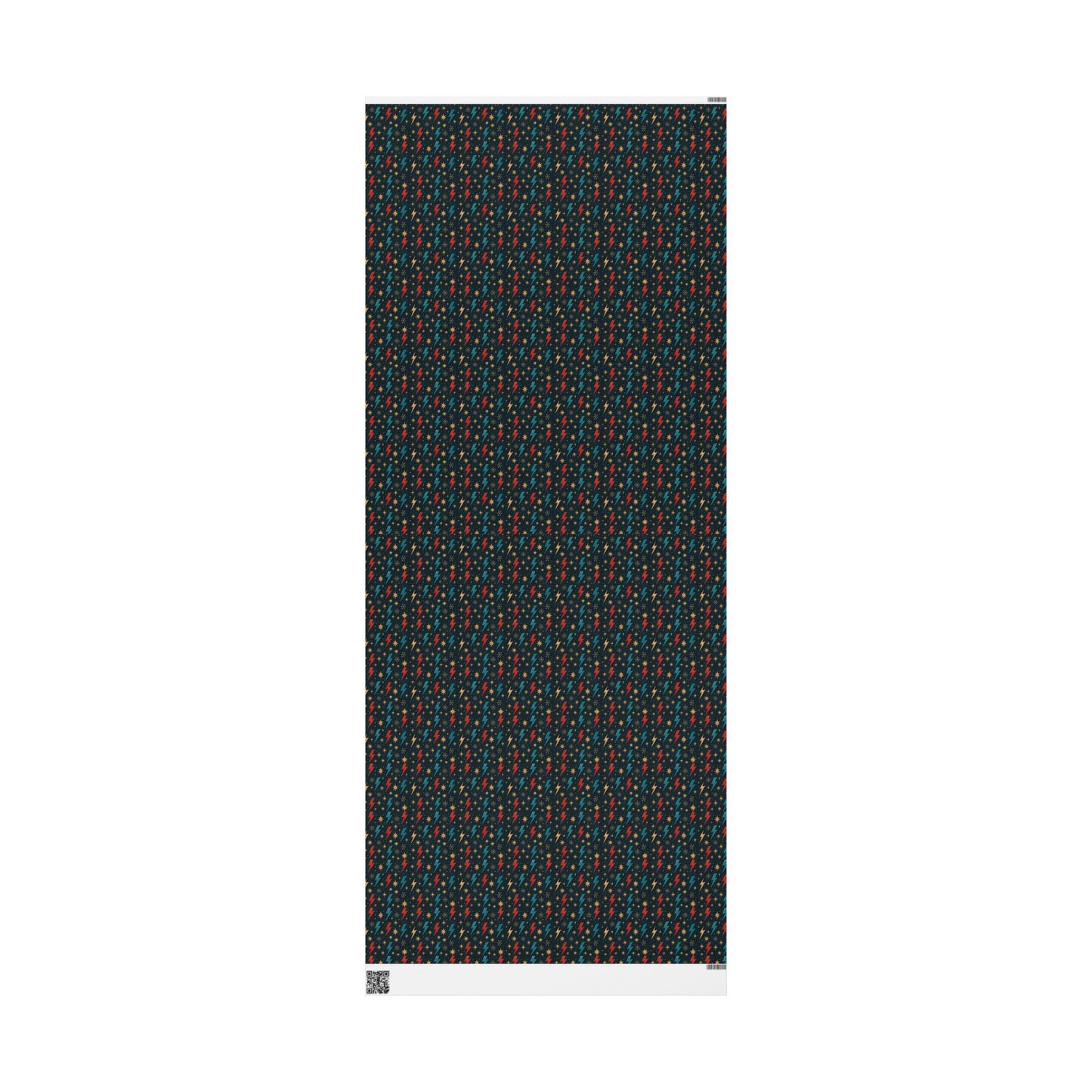Rockstar Lightning Bolt Stars wrapping paper | Holiday Gift Wrap, Dark Teal Red Gold