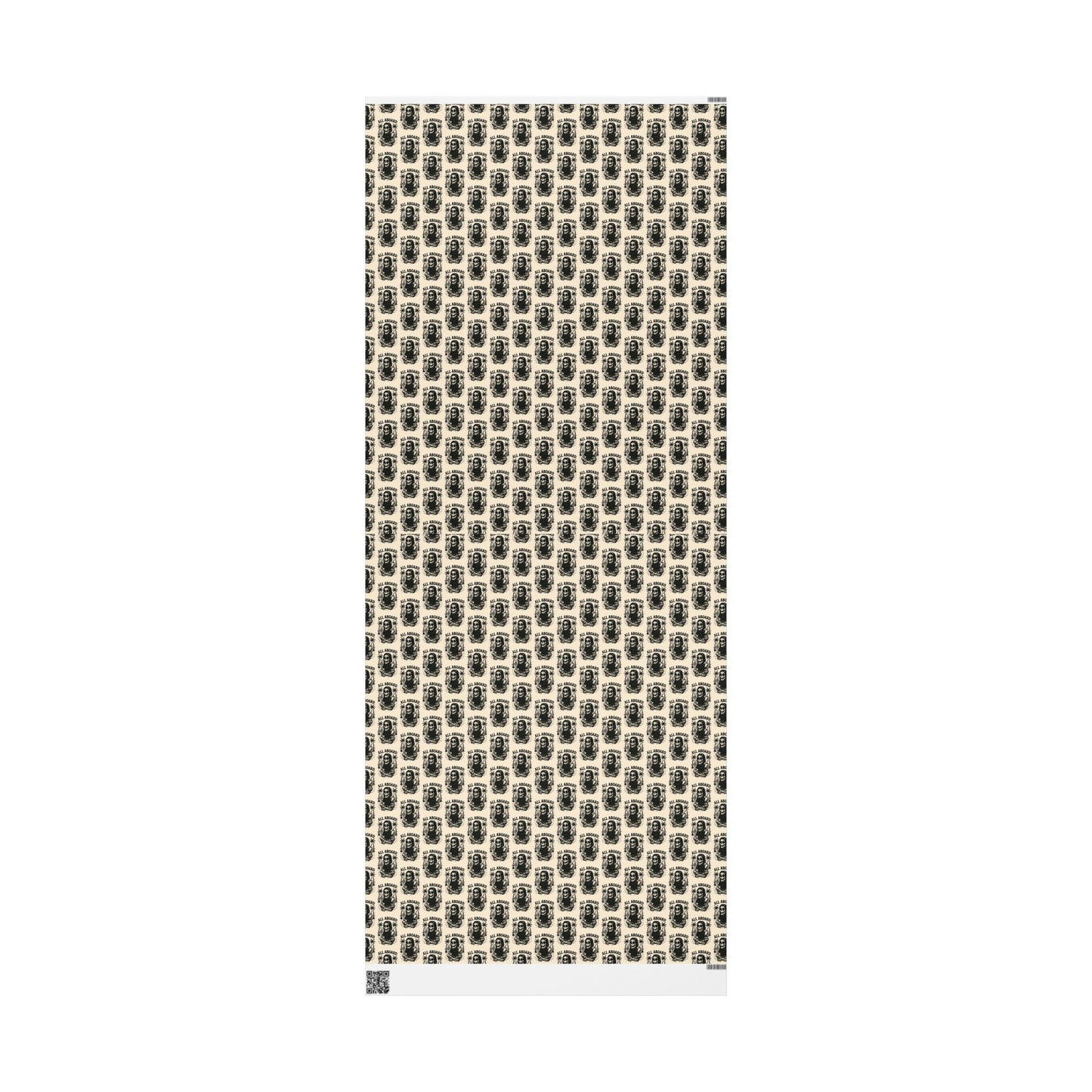 All Aboard Surfboard rockstar Wrapping Paper | Retro Surfing Motif
