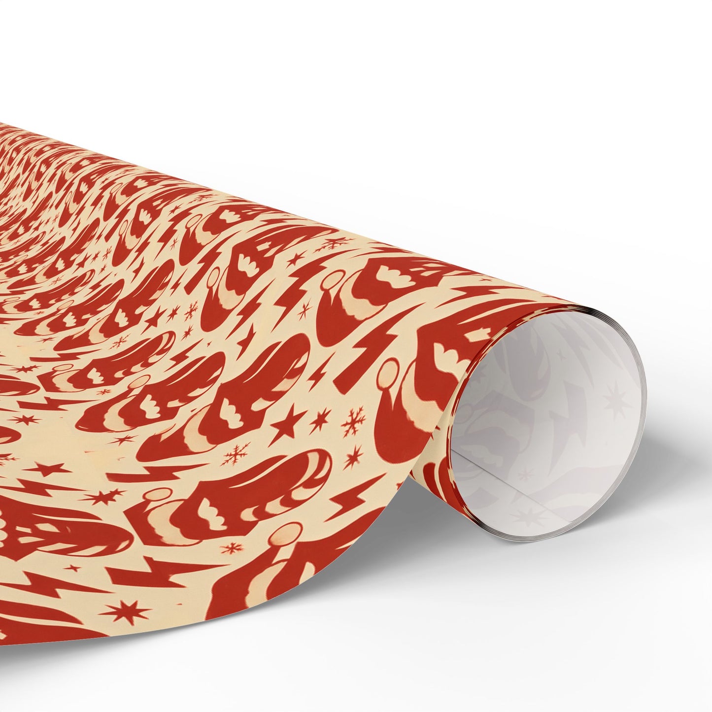 Christmas Lips and Snowflakes Wrapping Papers, Holiday Gift Wrap, Festive Present Packaging, Winter Gift Wrap Roll, Red Lips and Snowflakes